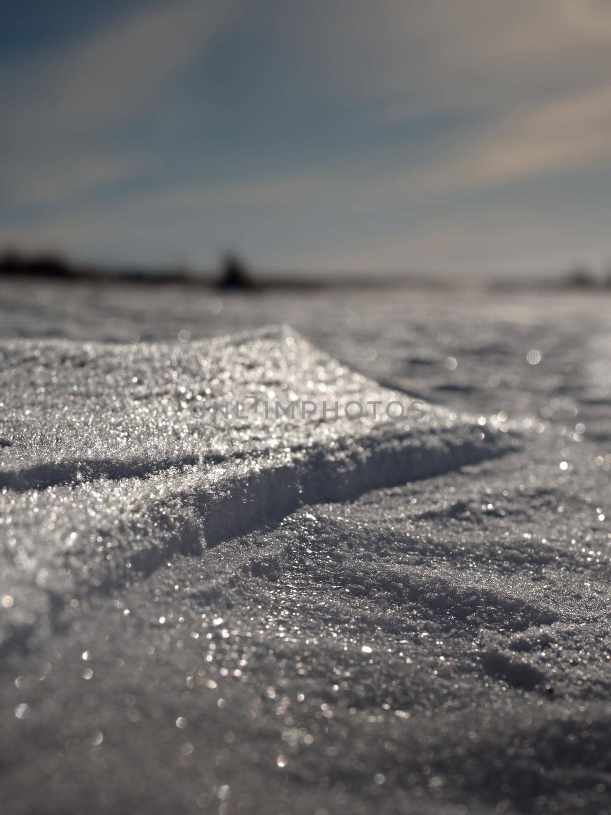 Real winter landscape. Frosty shinning field by rdonar2