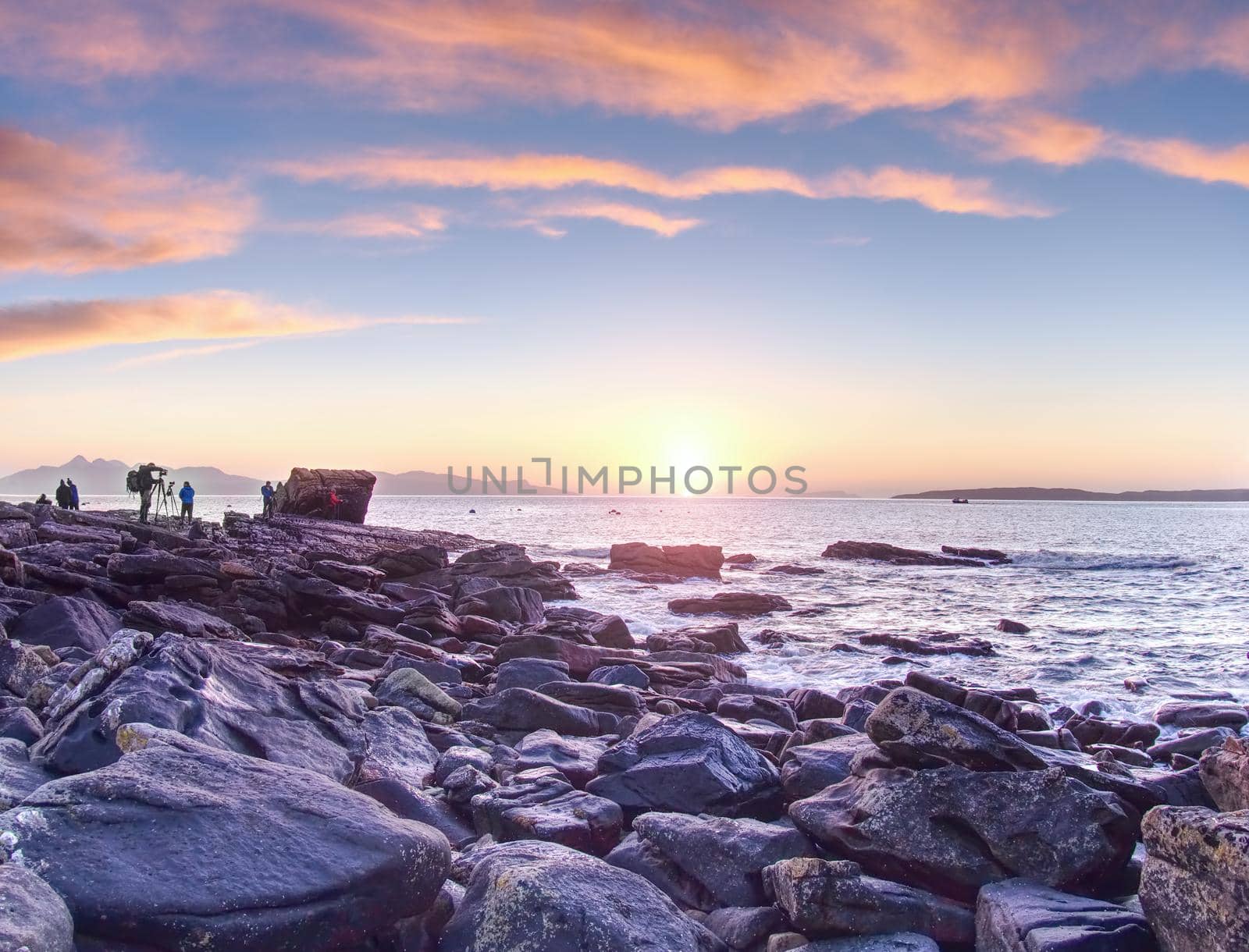 7th of February 2017, Isle of Skye, Scotland. Photographers take lesson in  sunset workshop by rdonar2