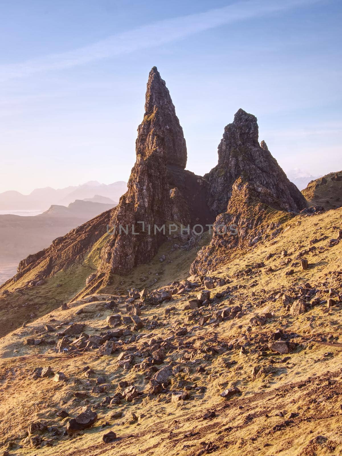 The Old Man of Storr is one of the most photographed wonders in the world. The Isle of Skye, Highlands in Scotland, United Kingdom. 