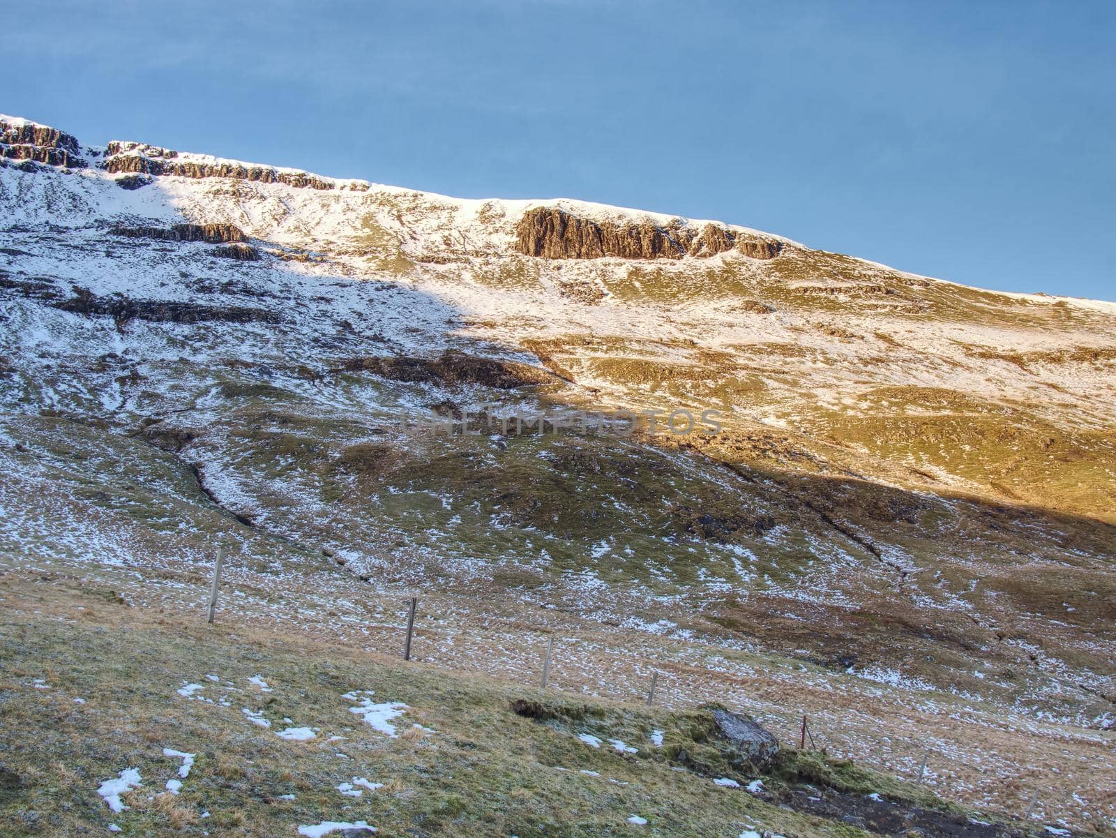 Typical morning landscape in the Scottish Higlands, Isle of Skye, Scotland