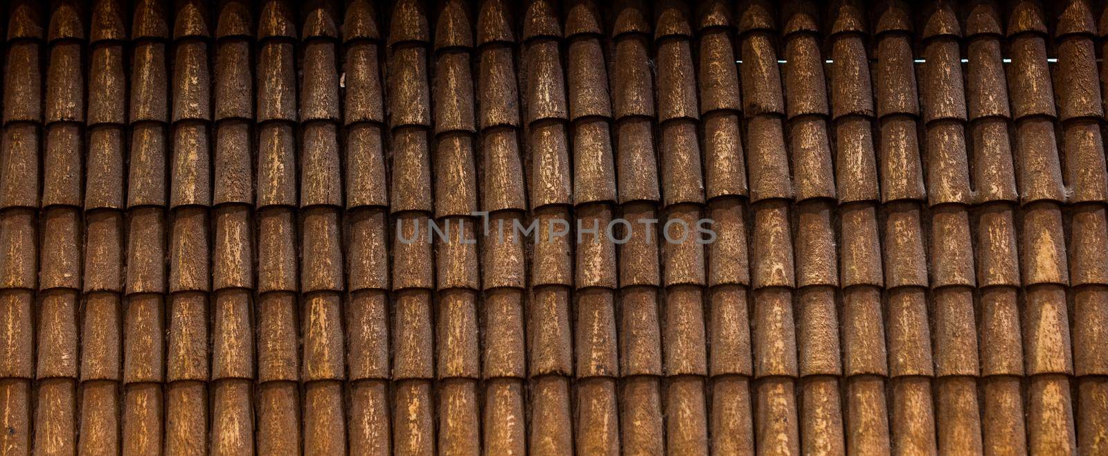 Traditional roof icovered with  tiles made of wood by berkay