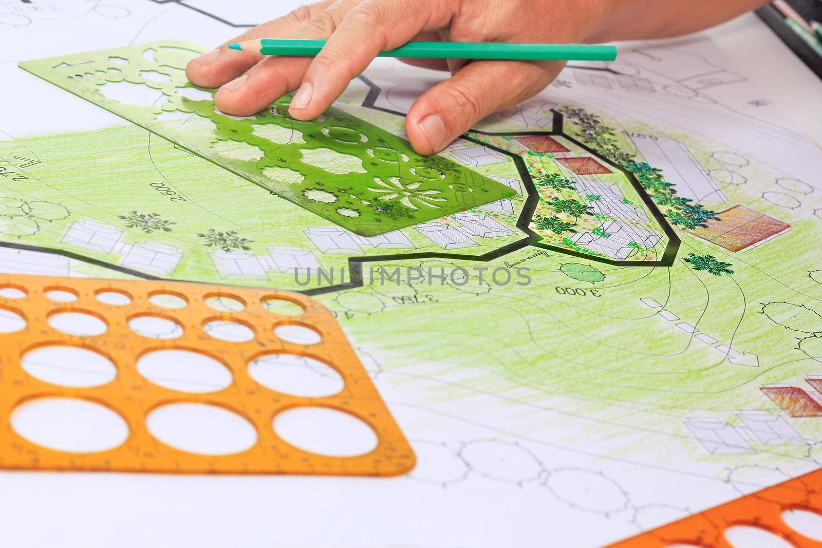 Landscape architecture design garden plan for housing development