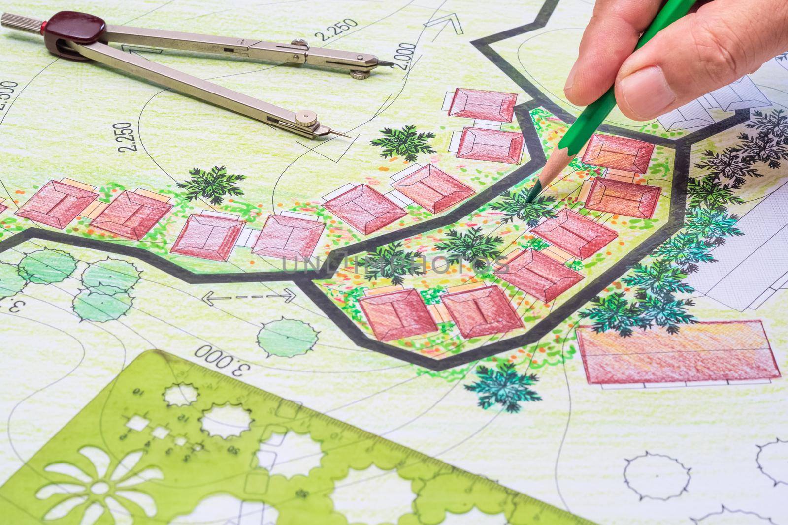 Landscape architecture design garden plan for housing development
