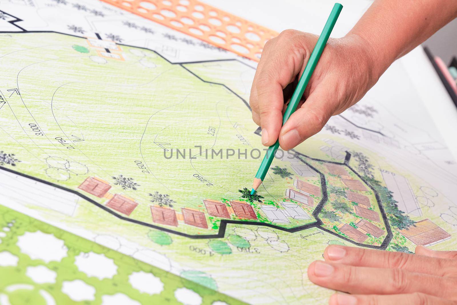 Landscape architecture design garden plan for housing development