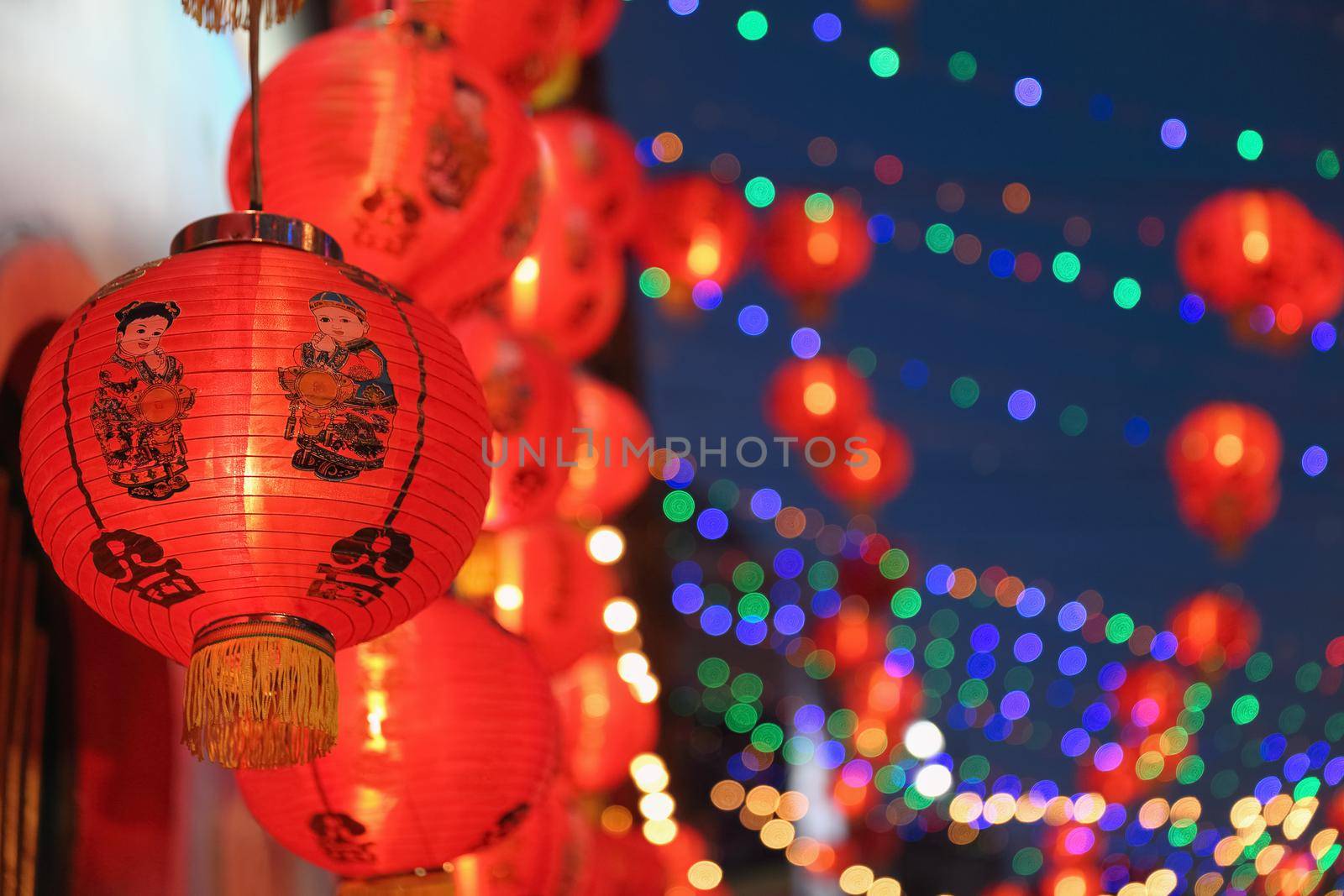 Chinese new year lanterns in chinatown.