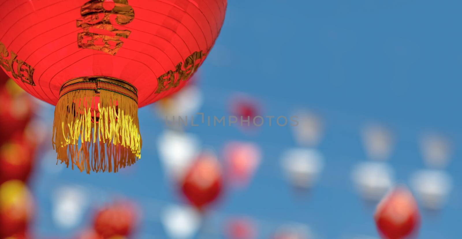 Chinese new year lanterns in china town.