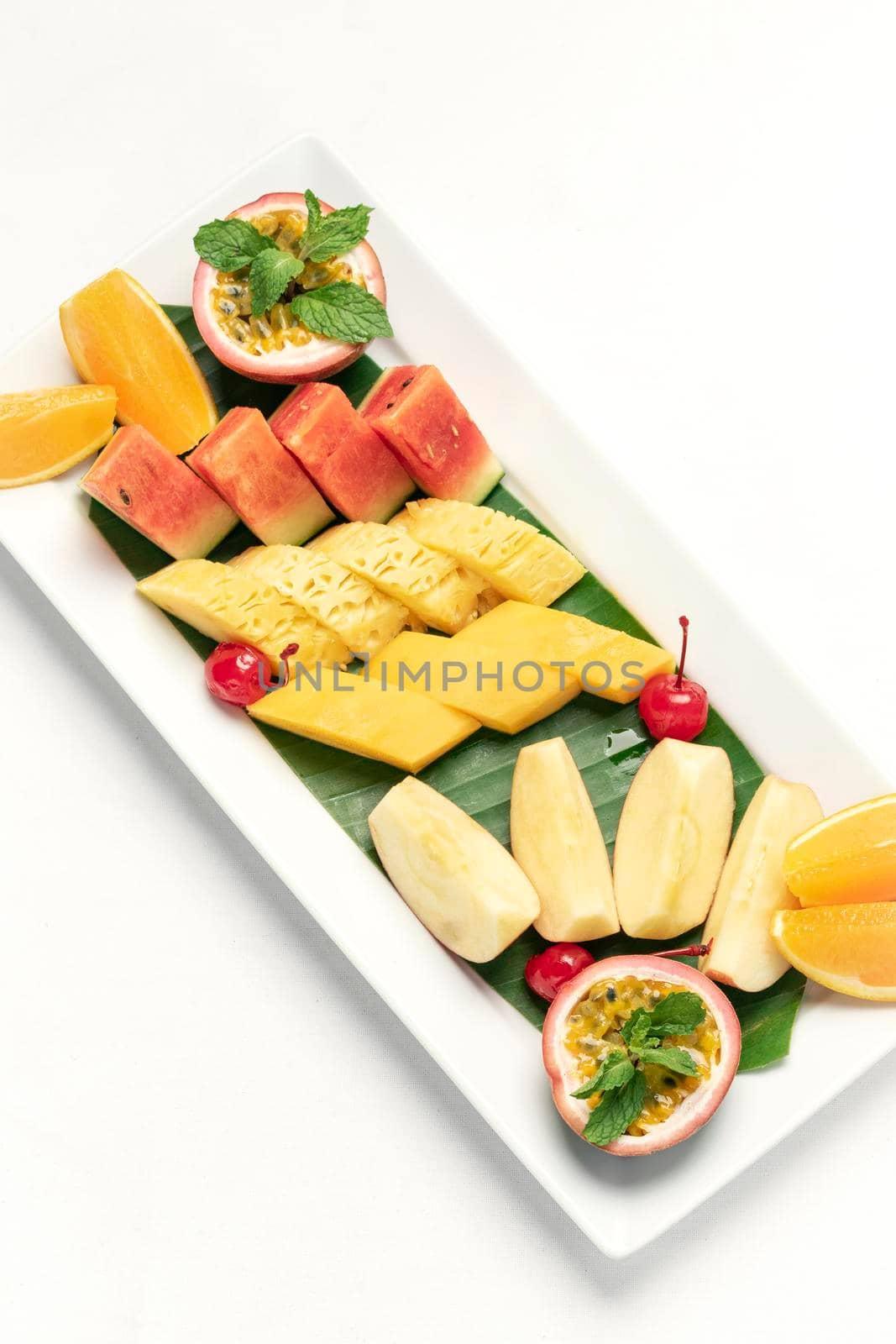 mixed fresh cut organic fruit salad platter by jackmalipan