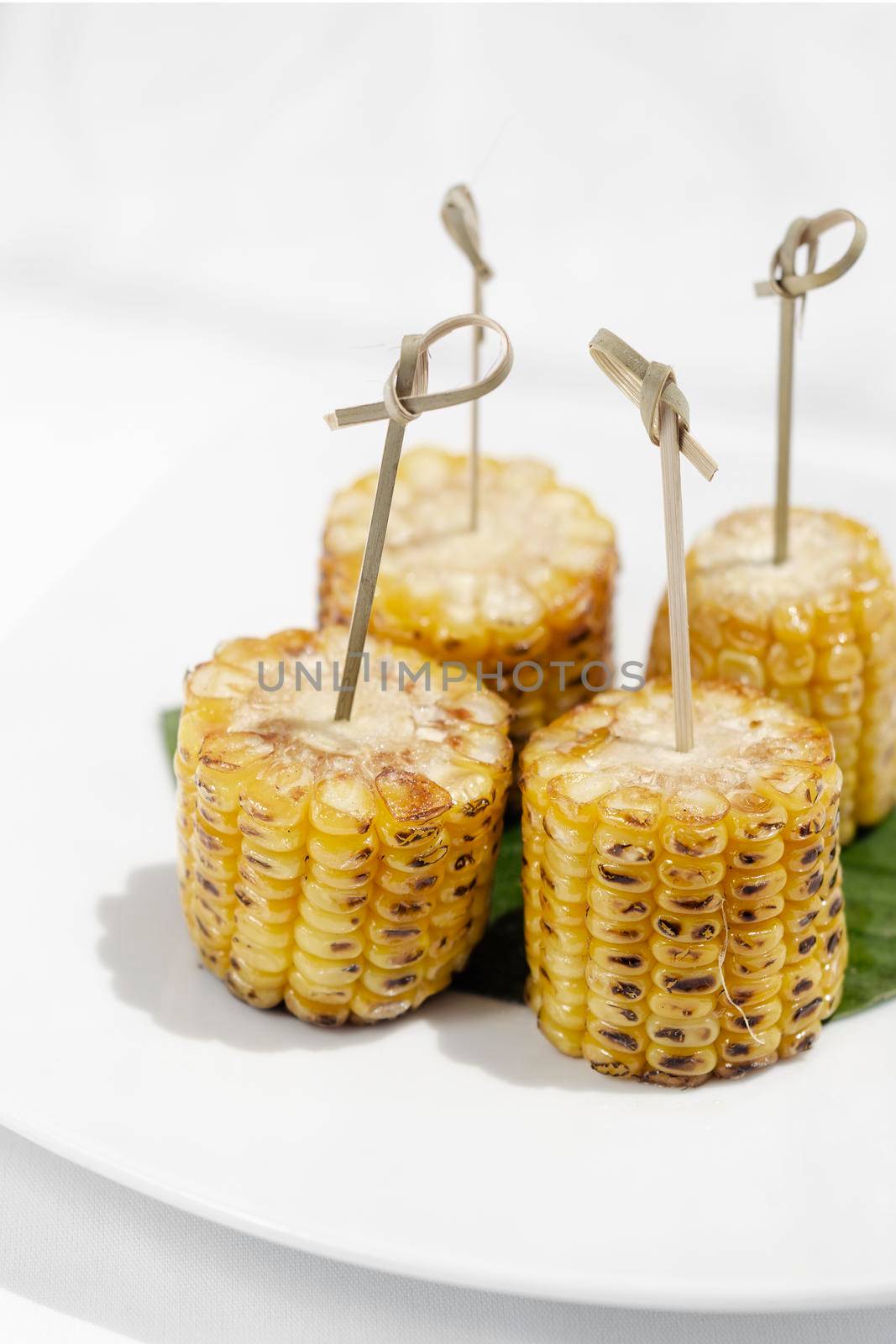 sweet corn on the cob vegetarian tapas snack food