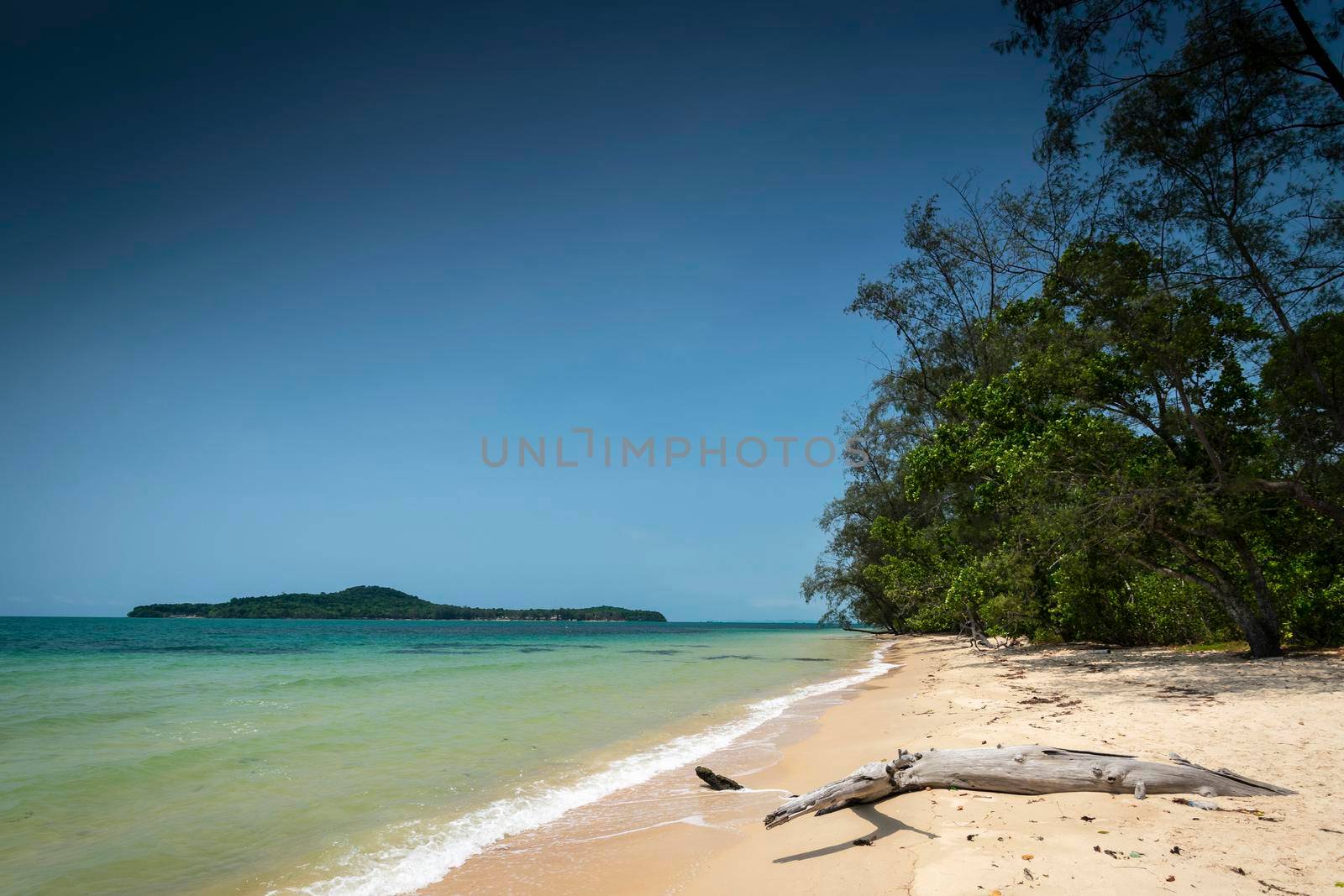 Long Beach on Koh Ta Kiev paradise island near Sihanoukville Cambodia