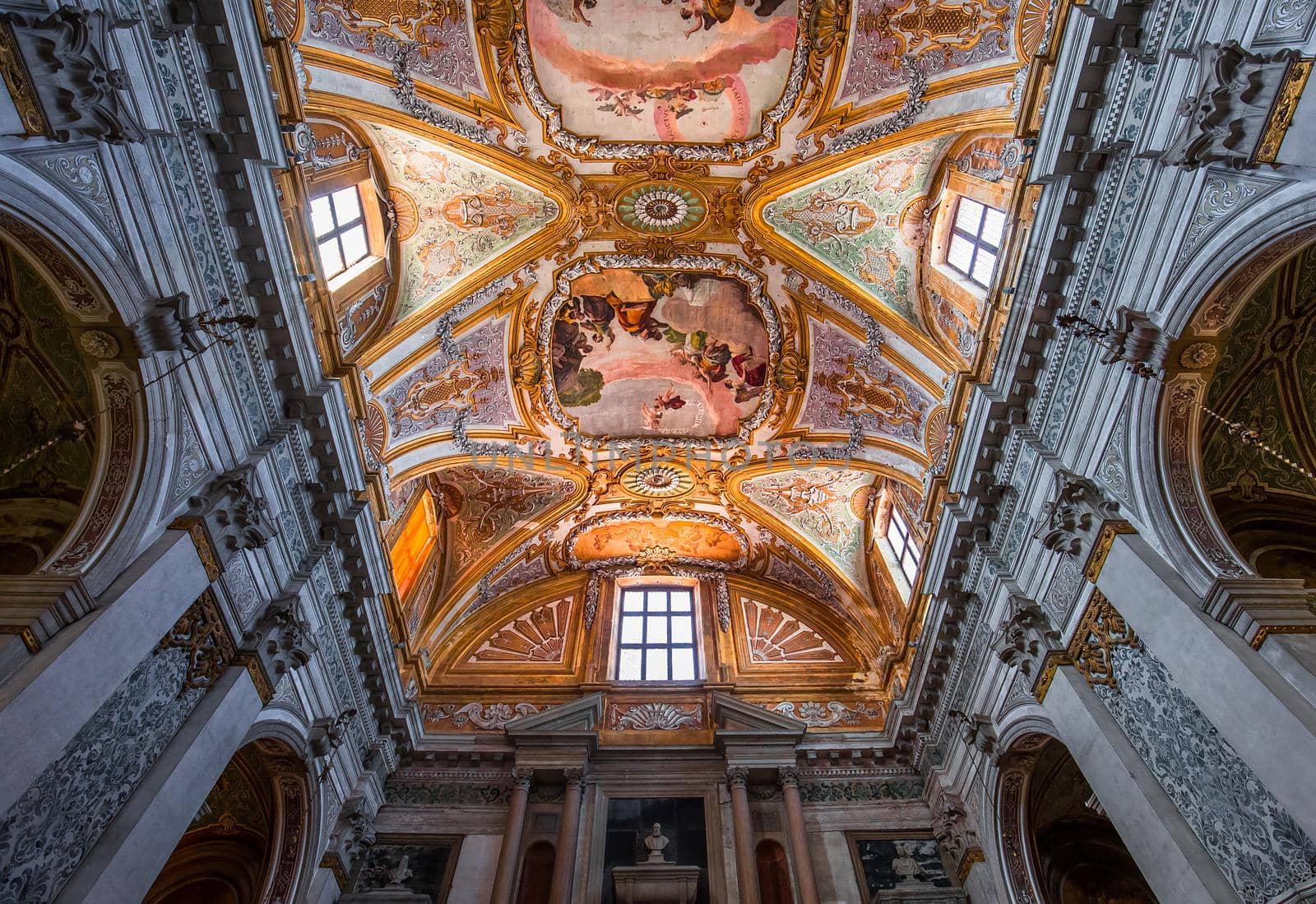 VENICE, ITALY, APRIL 23, 2018 : interiors and architectural details of chiesa I Gesuiti, april 23, 2018,  in Venice, italy