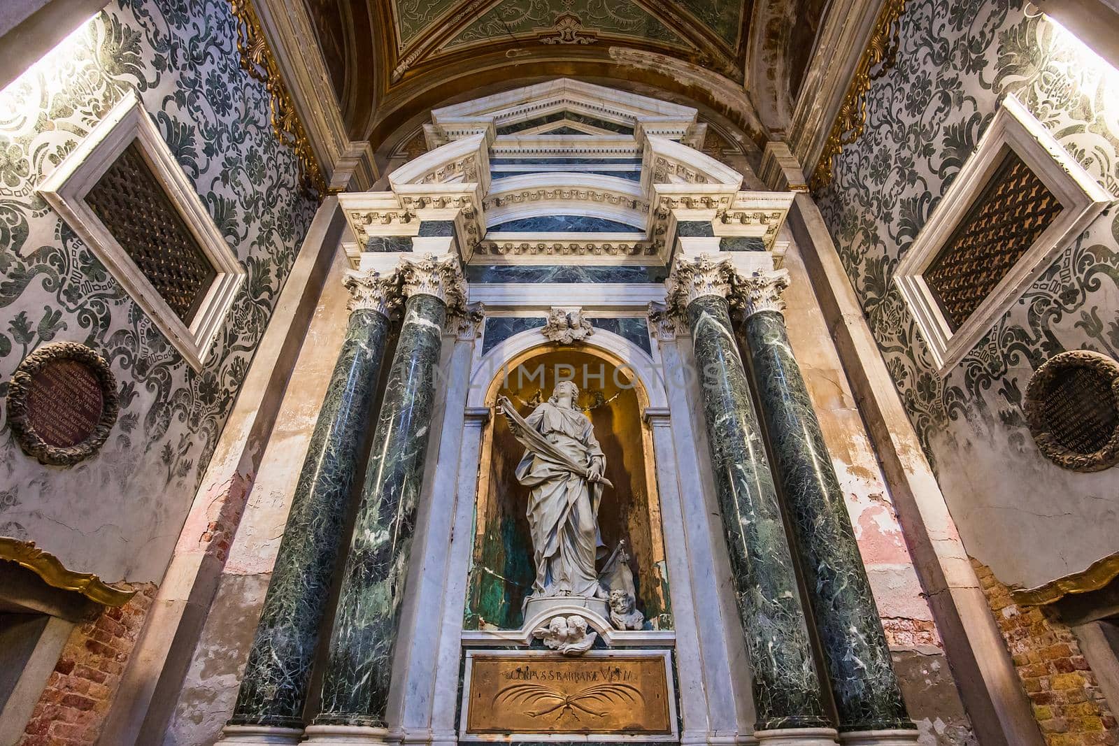 VENICE, ITALY, APRIL 23, 2018 : interiors and architectural details of chiesa I Gesuiti, april 23, 2018,  in Venice, italy