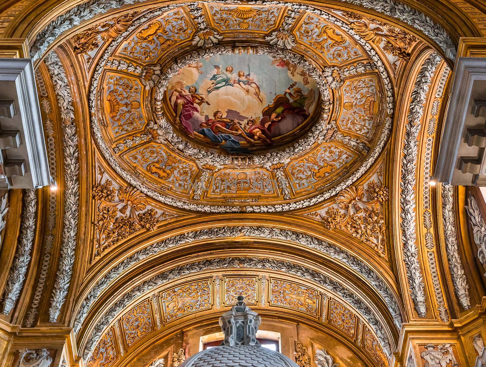 VENICE, ITALY, APRIL 23, 2018 : interiors and architectural details of chiesa I Gesuiti, april 23, 2018,  in Venice, italy