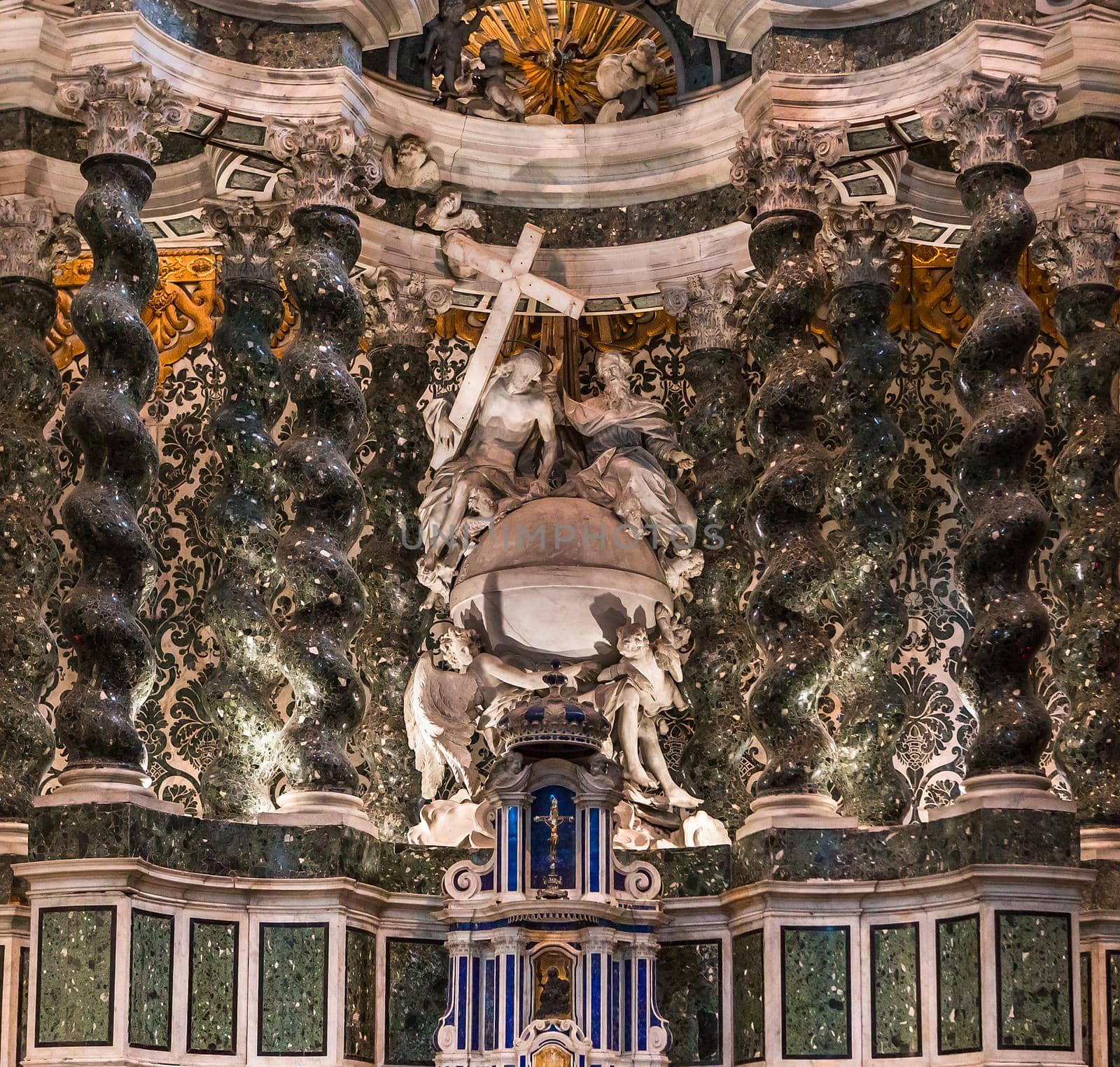 VENICE, ITALY, APRIL 23, 2018 : interiors and architectural details of chiesa I Gesuiti, april 23, 2018,  in Venice, italy