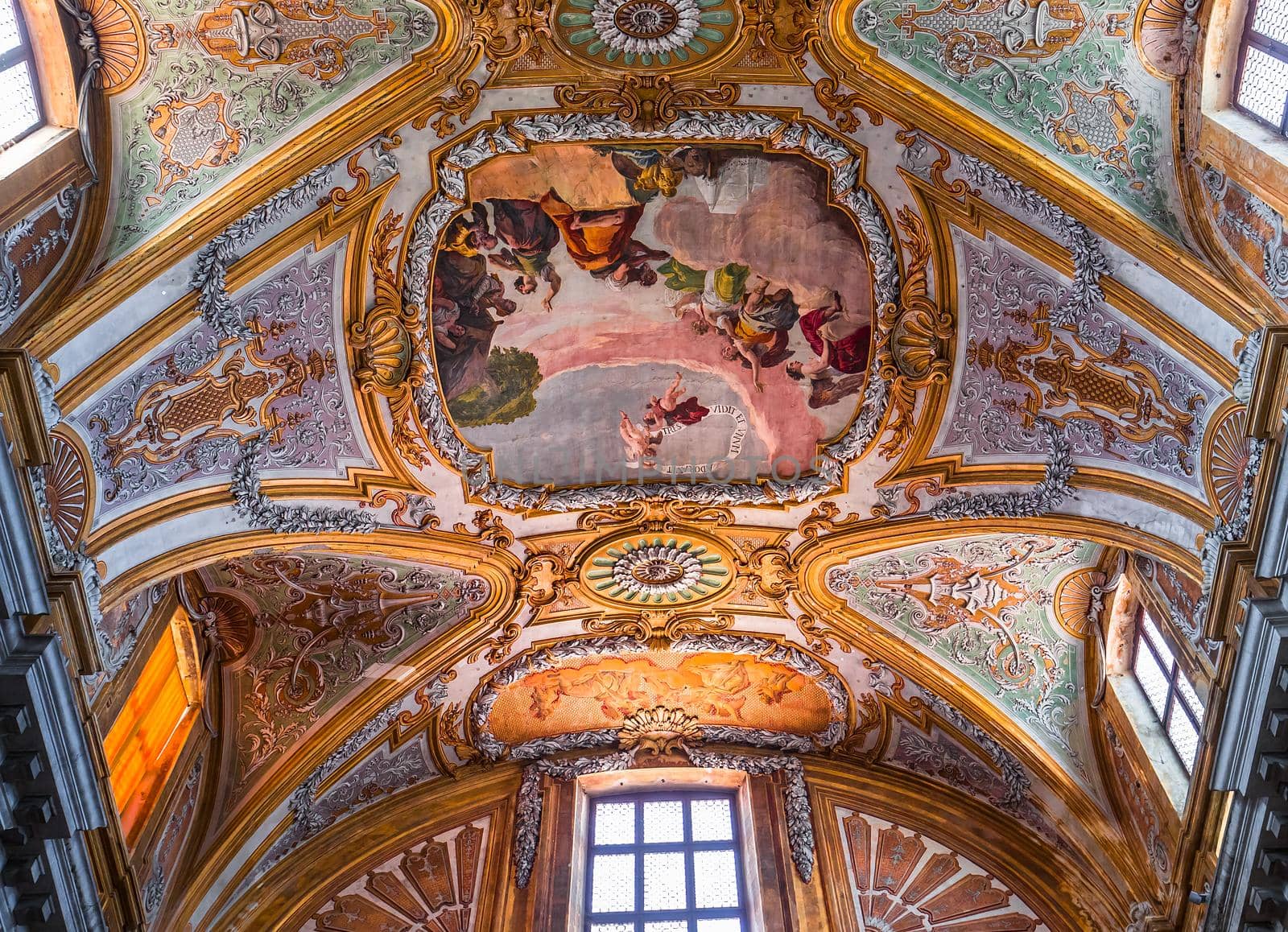 VENICE, ITALY, APRIL 23, 2018 : interiors and architectural details of chiesa I Gesuiti, april 23, 2018,  in Venice, italy