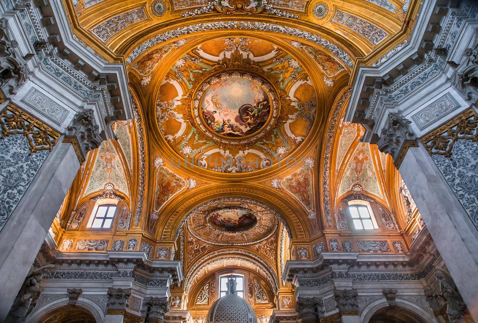 VENICE, ITALY, APRIL 23, 2018 : interiors and architectural details of chiesa I Gesuiti, april 23, 2018,  in Venice, italy