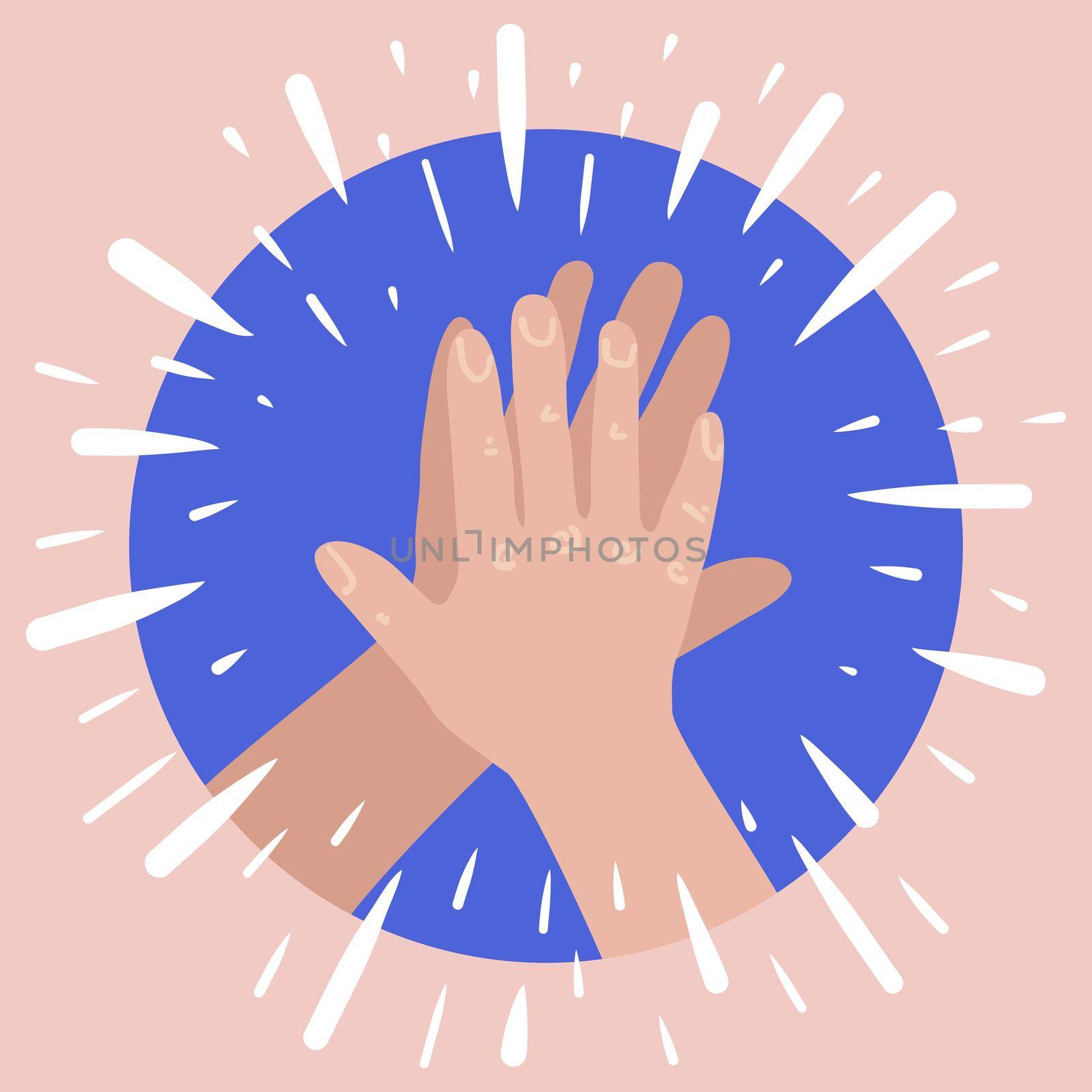 High five hands. Two hands giving high five. Success teanwork concept by Elena_Garder