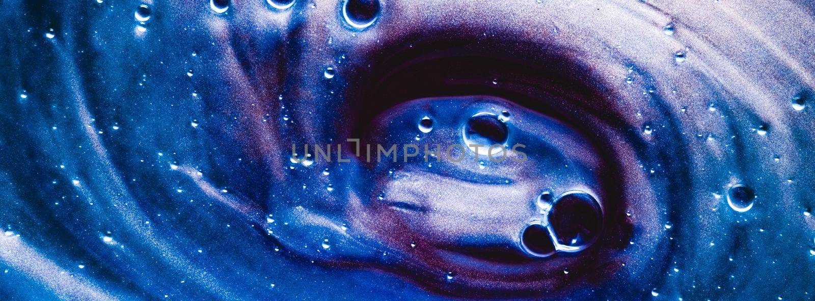 Abstract liquid banner background, paint splash, swirl pattern and water drops, beauty gel and cosmetic texture, contemporary magic art and science as luxury flatlay design by Anneleven