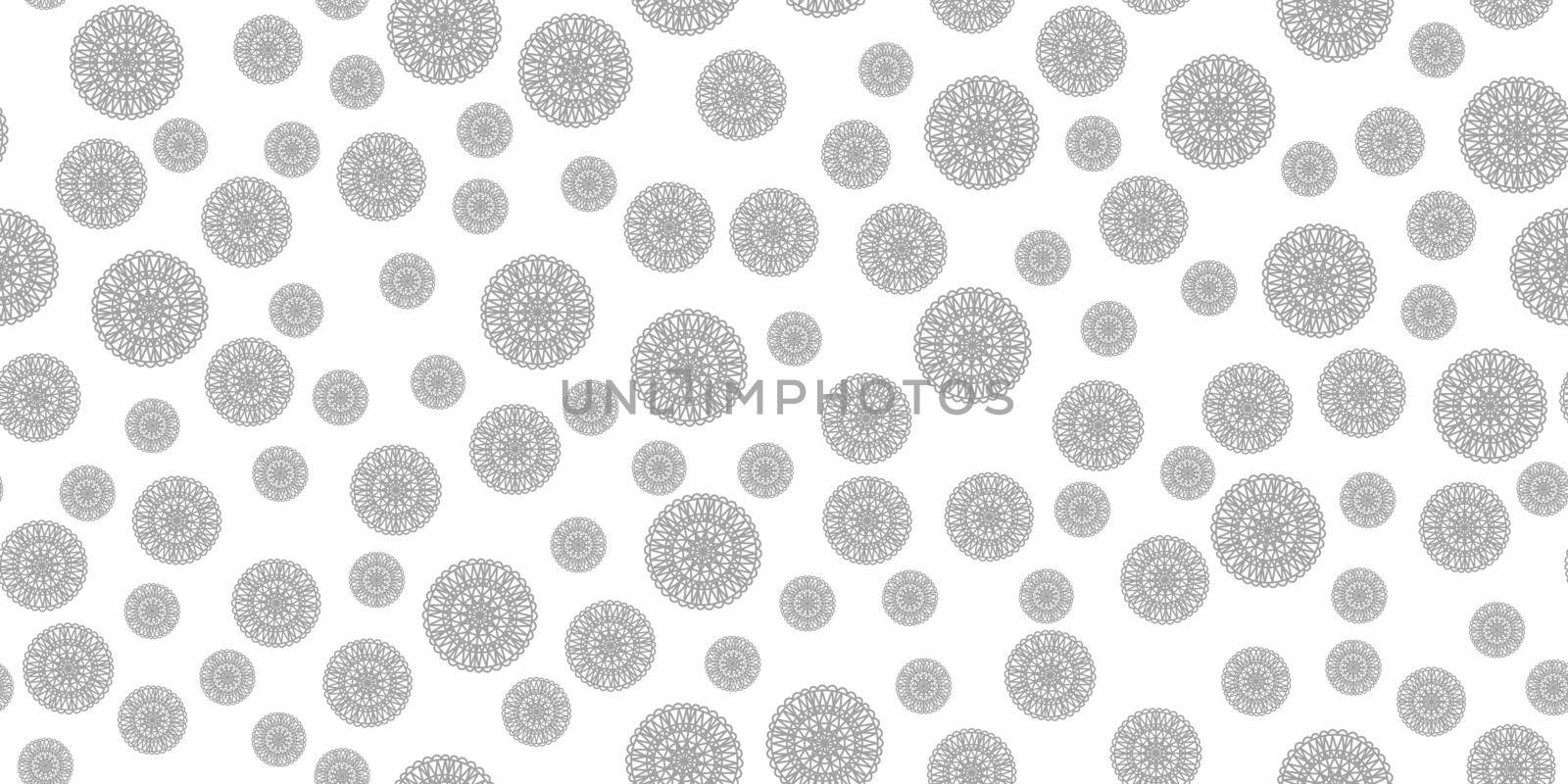 Winter seamless pattern with grey snowflakes on white background. Vector illustration for fabric, textile wallpaper, posters, gift wrapping paper. Christmas vector illustration. Falling snow by allaku