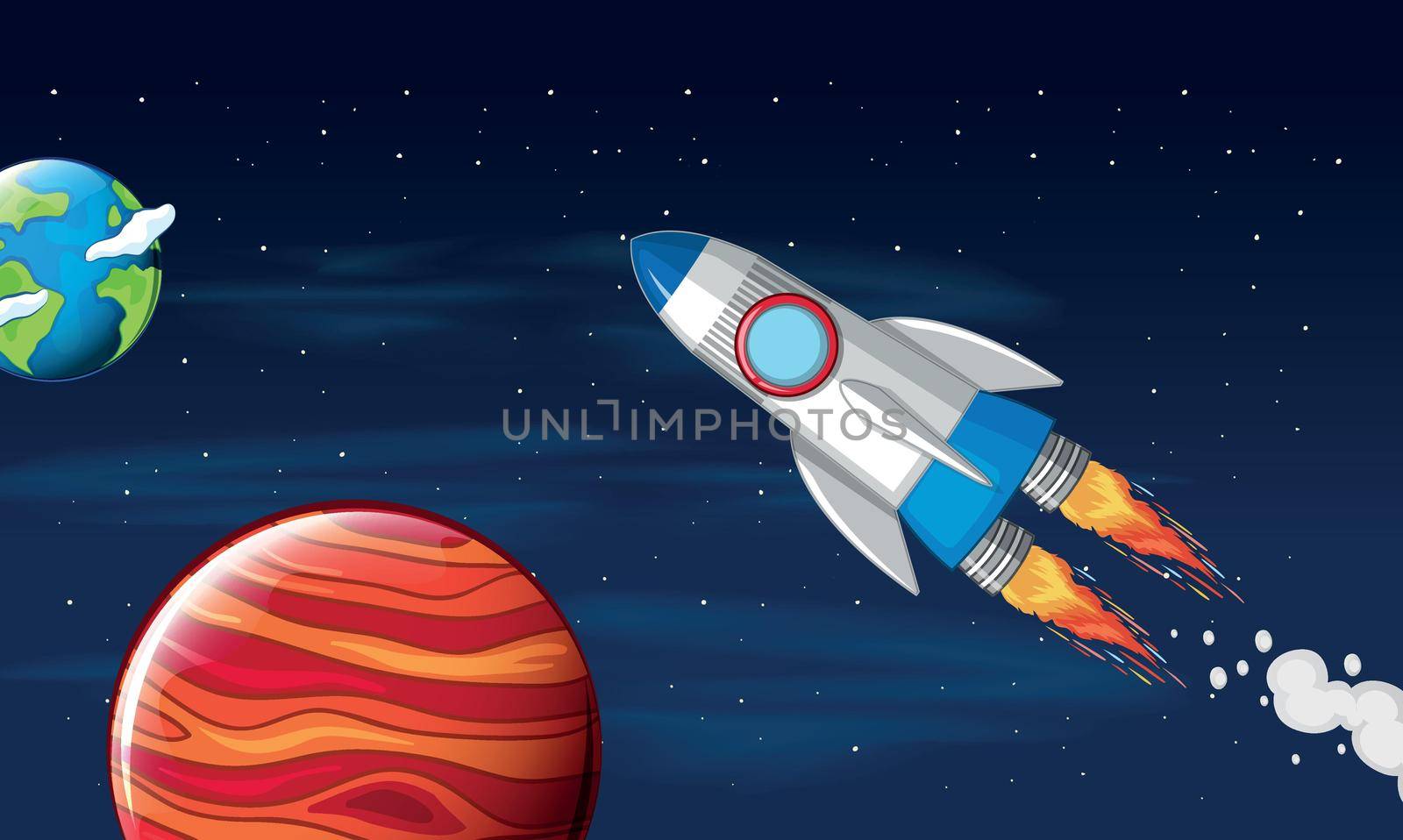 A rocket travel in space by iimages