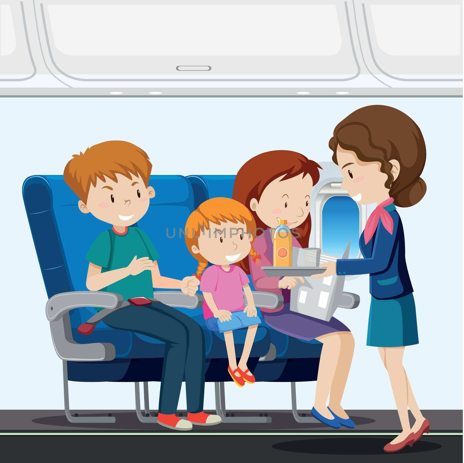 A family on airplane by iimages