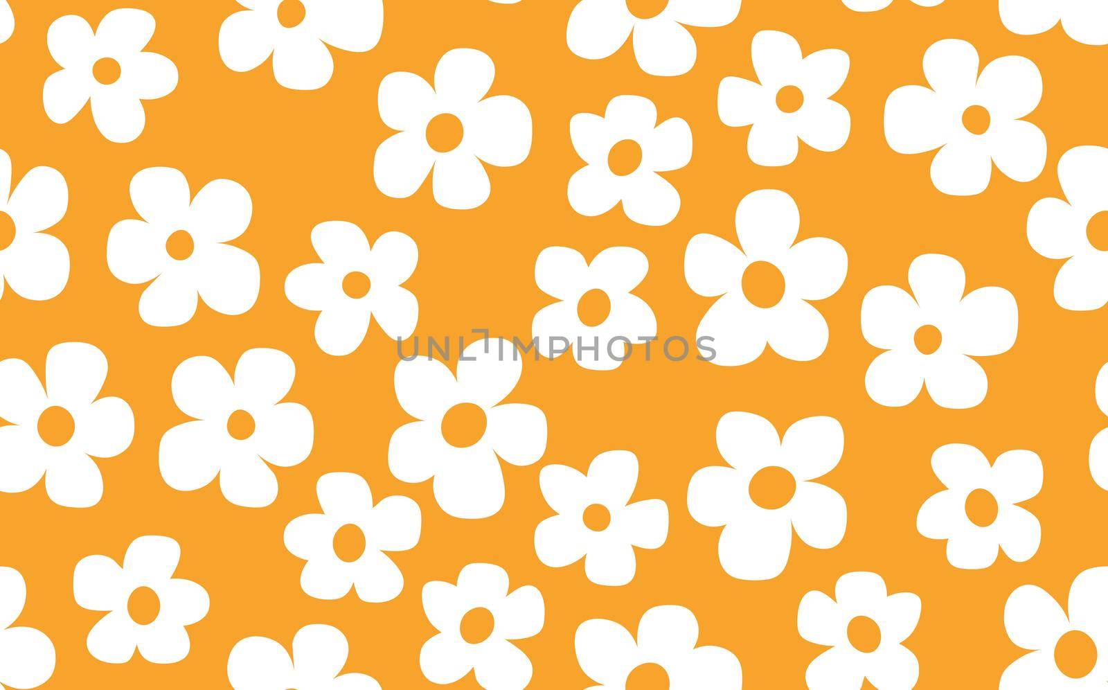 Floral seamless with hand drawn color flowers. Cute summer background. Modern floral compositions. Fashion vector stock illustration for wallpaper, posters, card, fabric, textile.