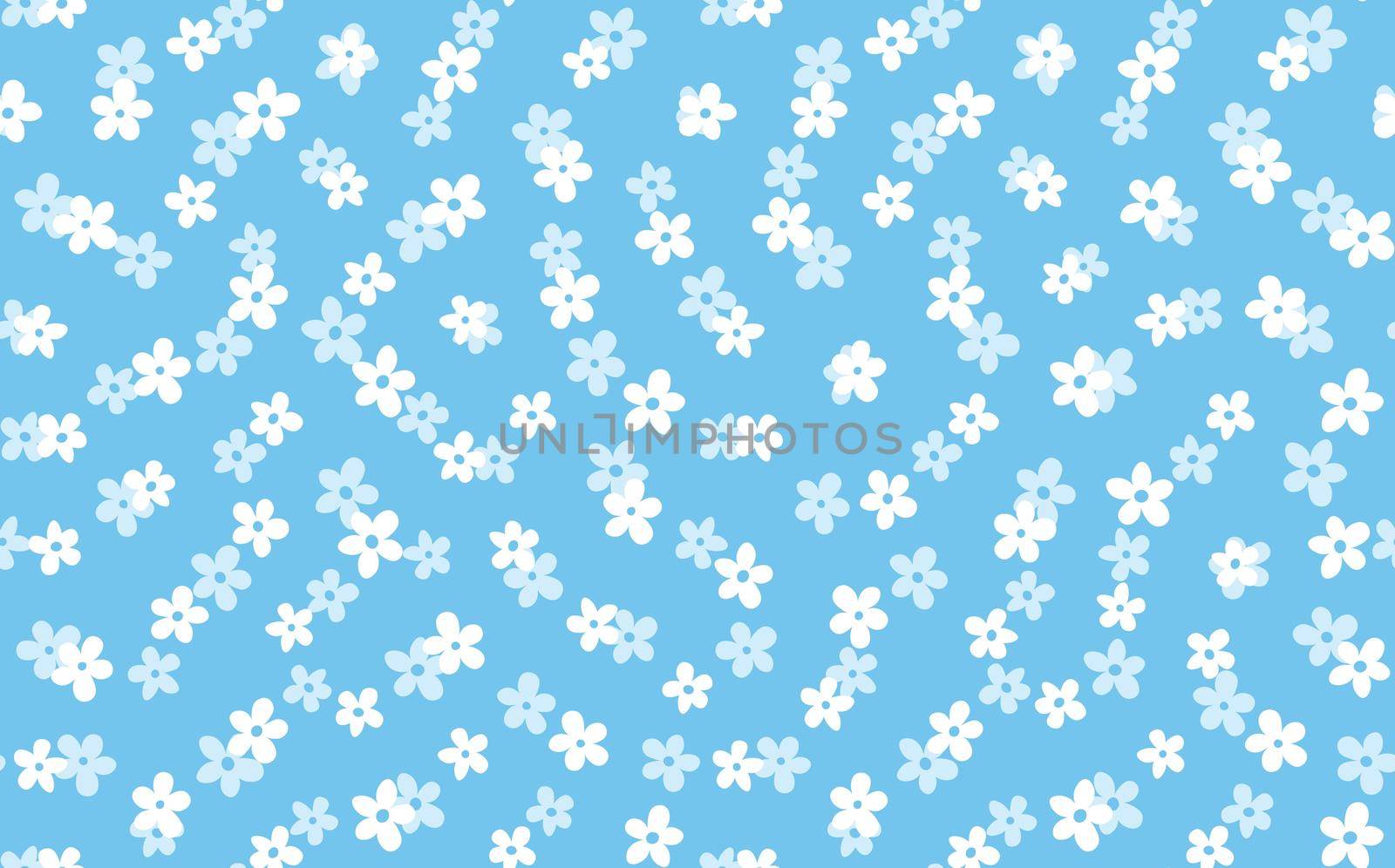 Floral seamless with hand drawn color flowers. Cute summer background. Modern floral compositions. Fashion vector stock illustration for wallpaper, posters, card, fabric, textile by allaku