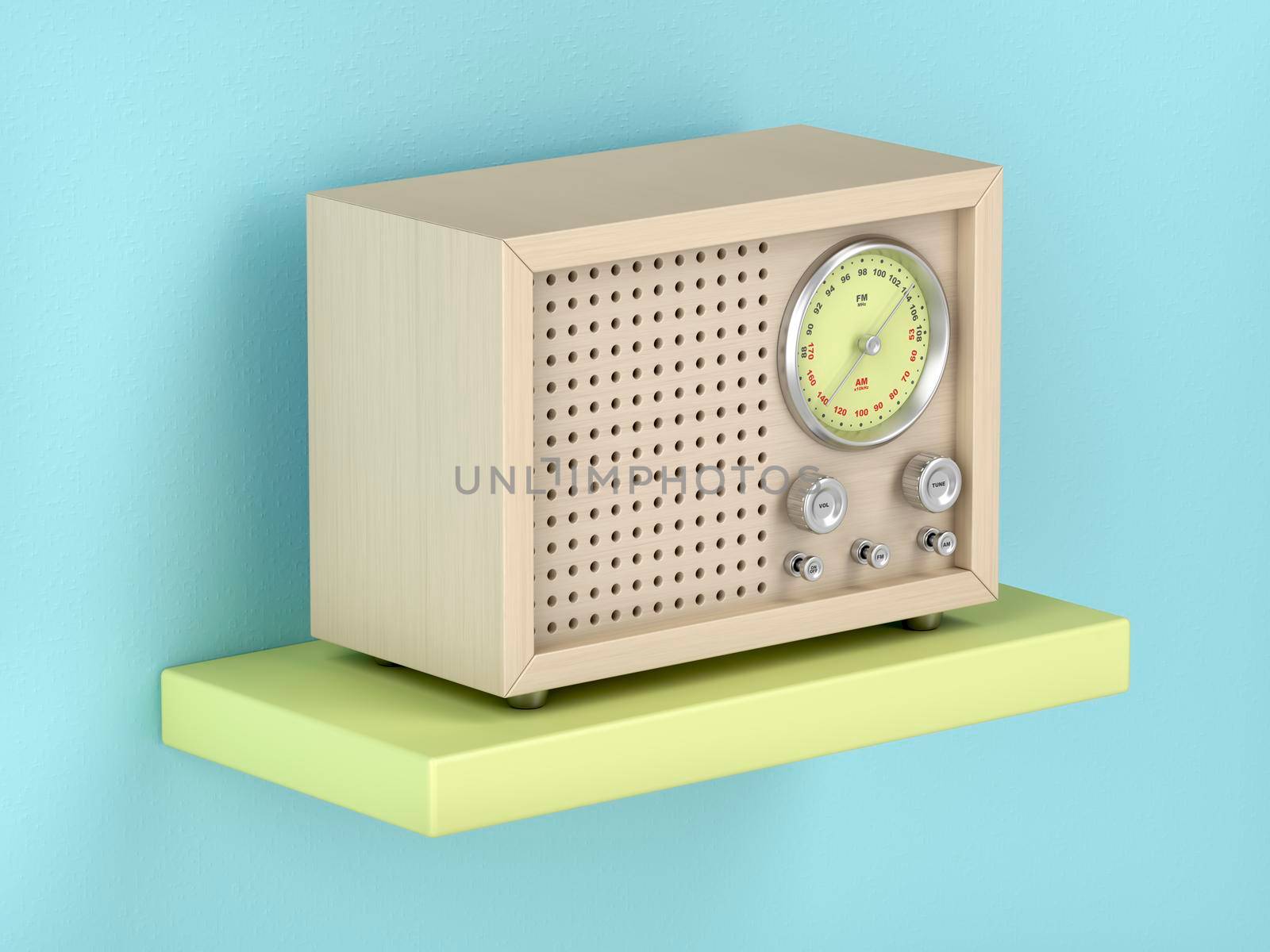 Wooden retro radio by magraphics