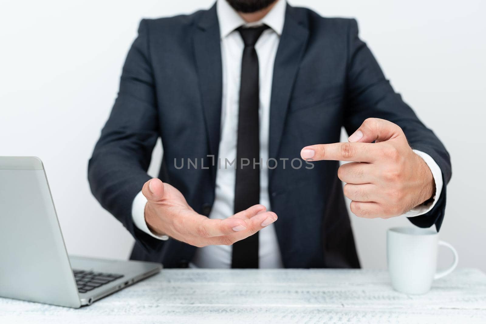 Remote Office Work Online Presenting Business Plan And Designs