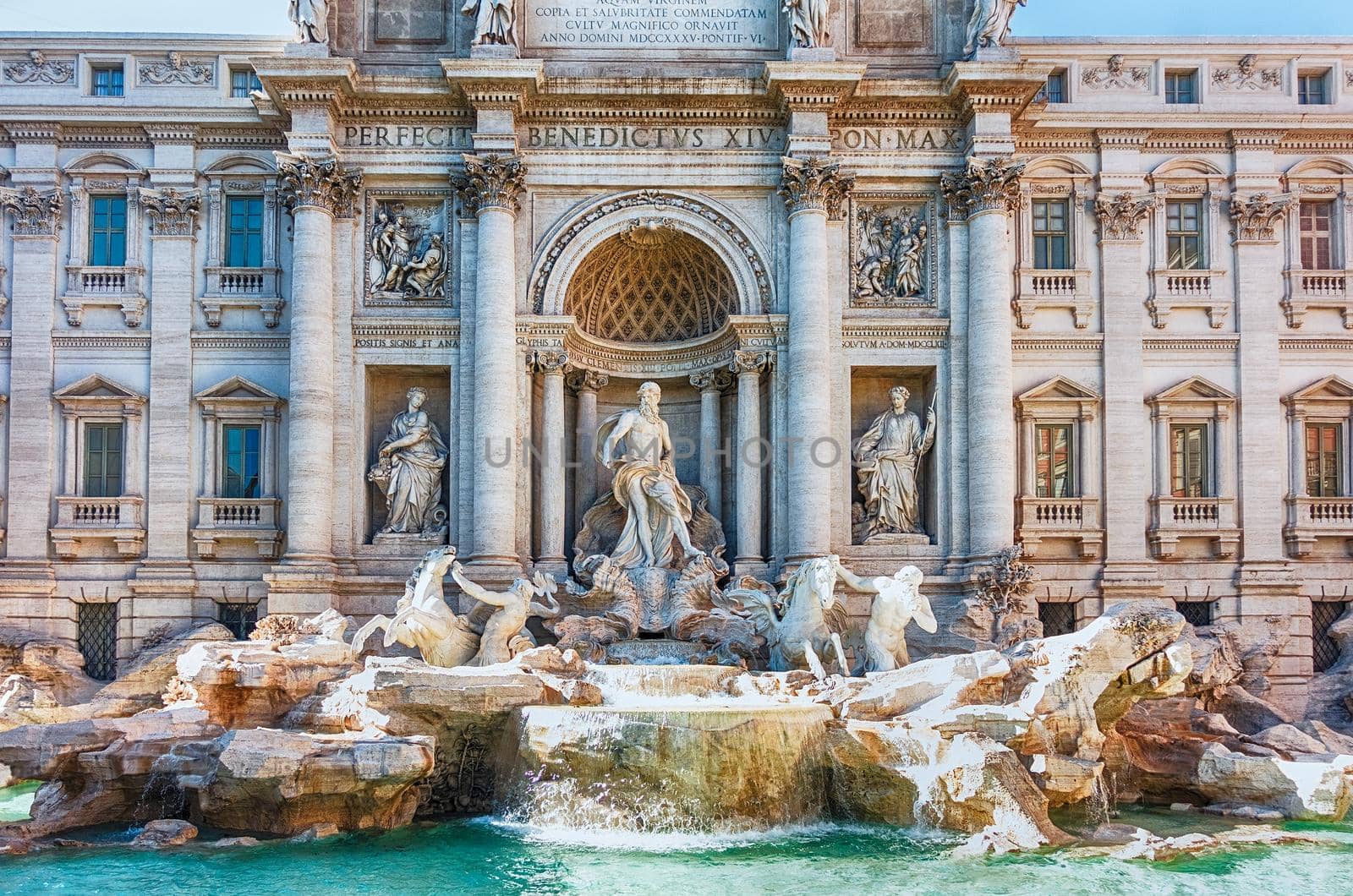 Trevi Fountain, iconic landmark in the centre of Rome, Italy by marcorubino