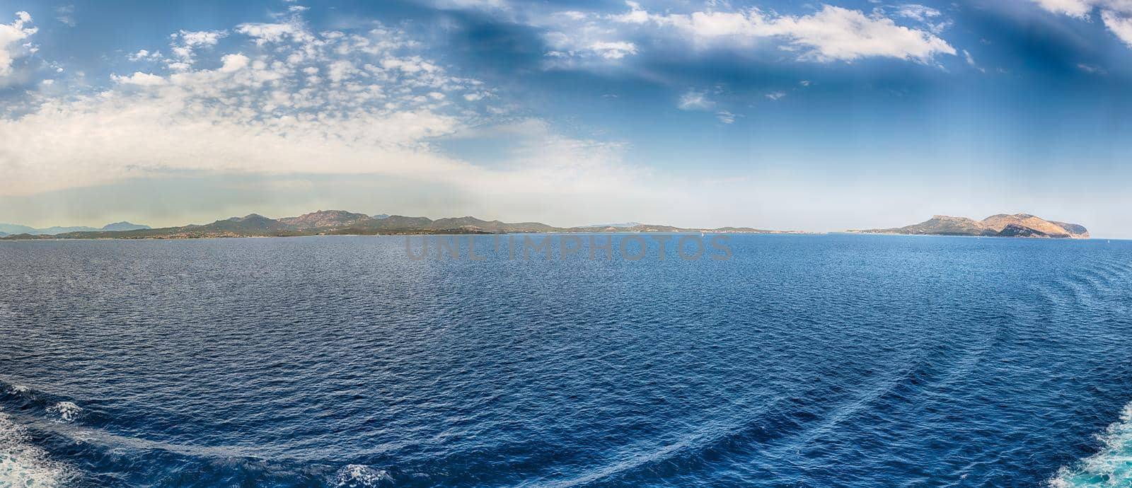 Panoramic view over the coast near Olbia, in the northern part of Sardinia, Italy