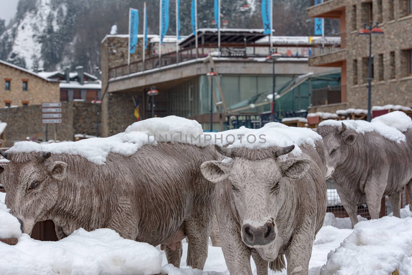 Canillo, Andorra : 2020 01 23 : Snowy day in Canillo on Winter. Canillo, Andorra