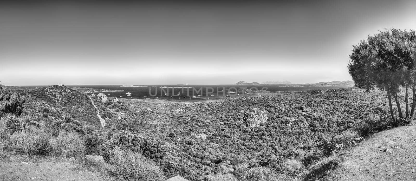 Panoramic view over one of the most scenic spot of the  Costa Smeralda, near Porto Cervo, Sardinia, Italy
