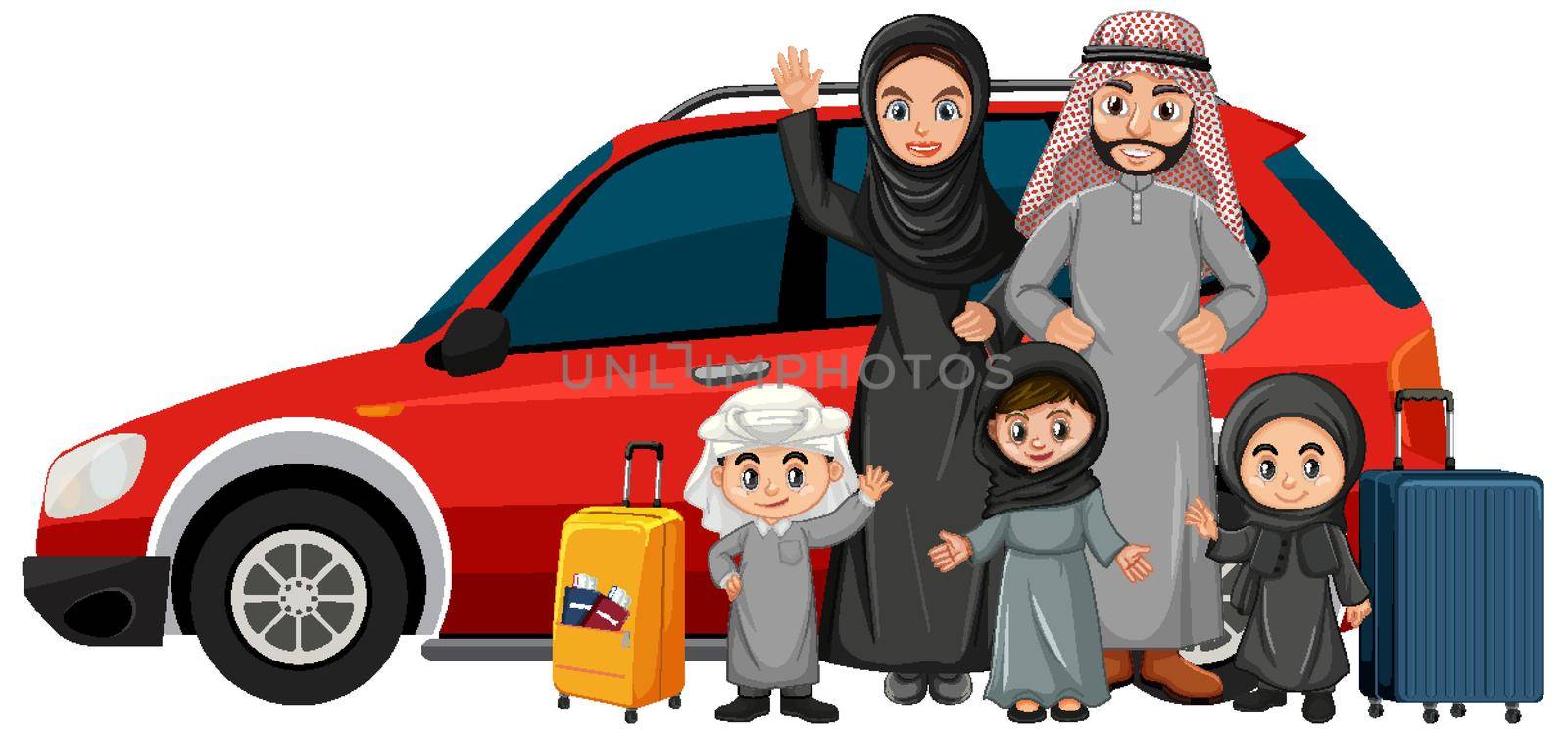 Arabian family on holiday by iimages