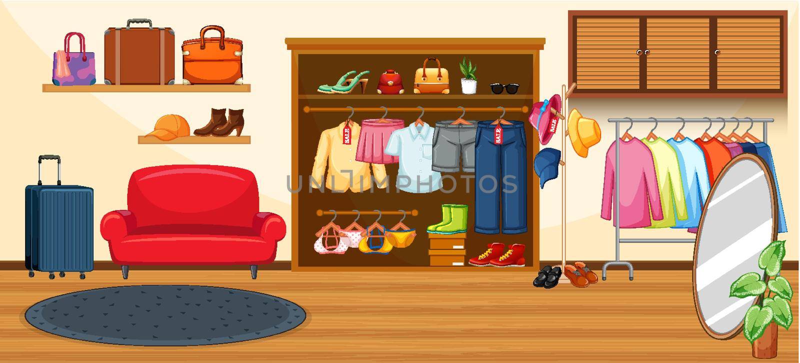 Fashion clothes store background by iimages