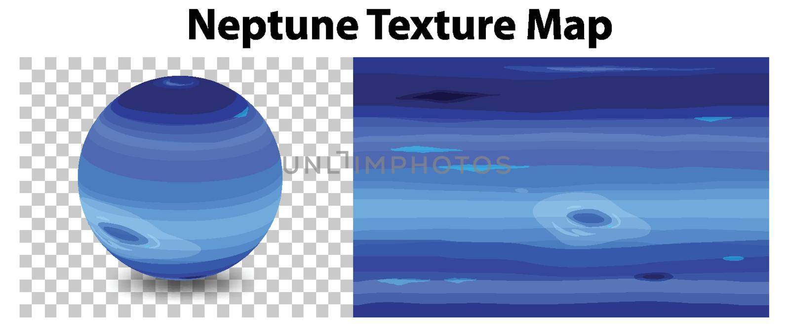 Neptune planet on transparent with Neptune texture map by iimages