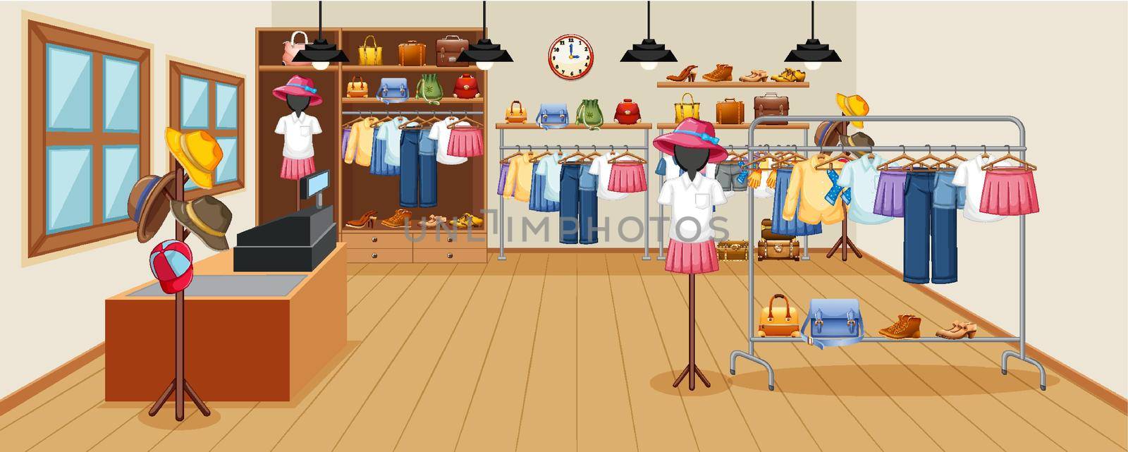 Fashion clothes store background by iimages
