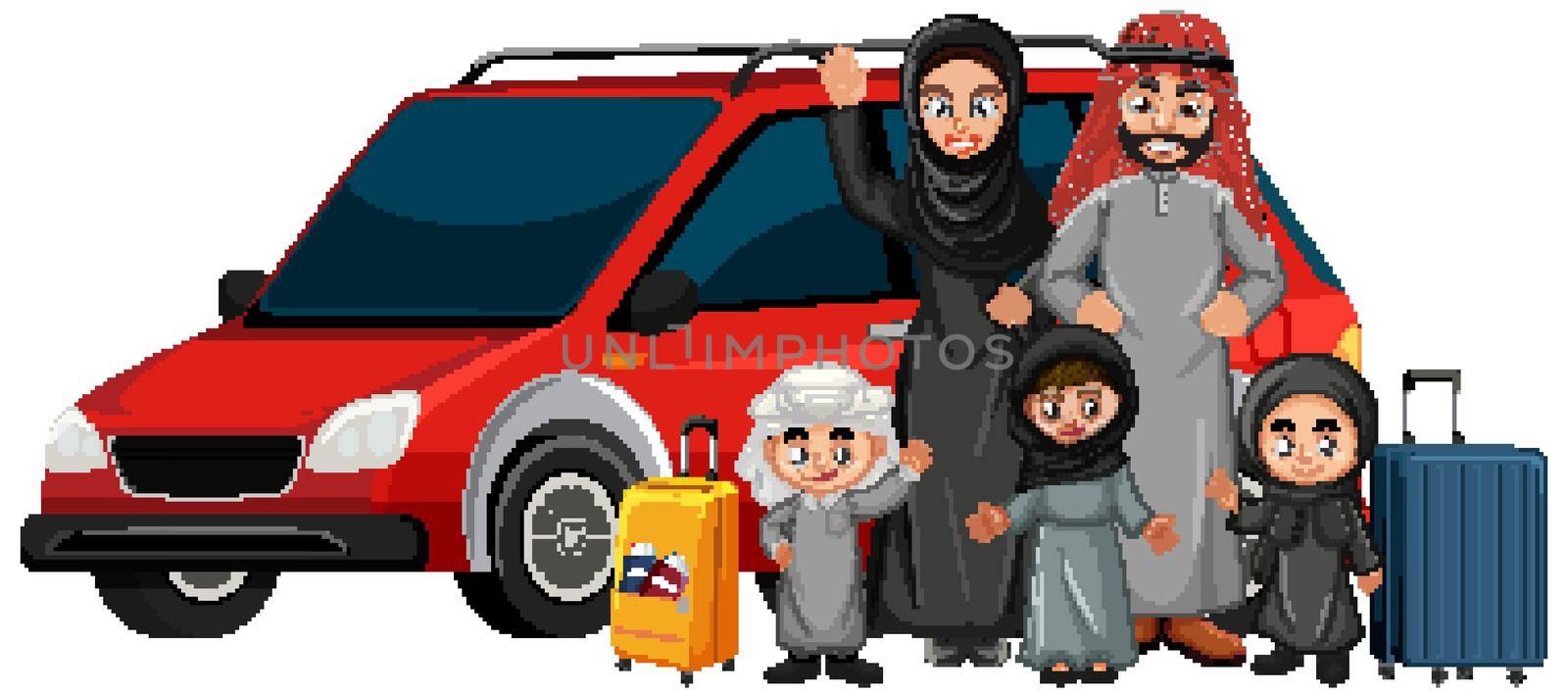 Arab family on holiday by iimages