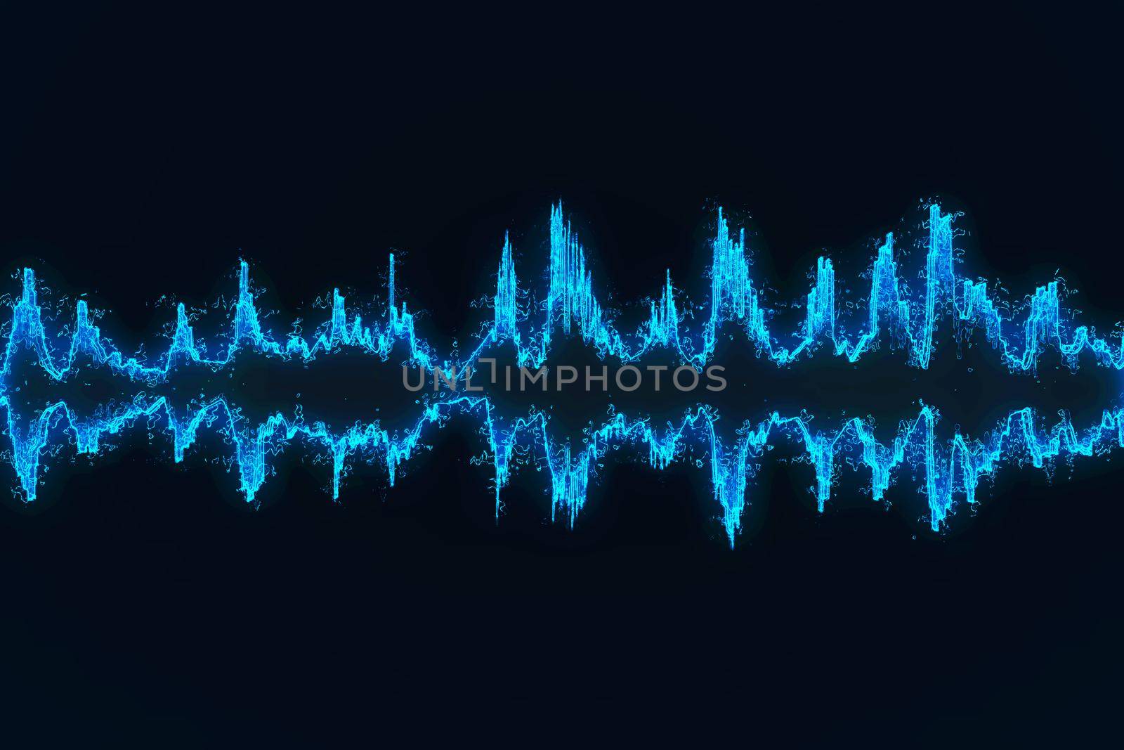 3d rendering of Sound Wave . Abstract night sky background 