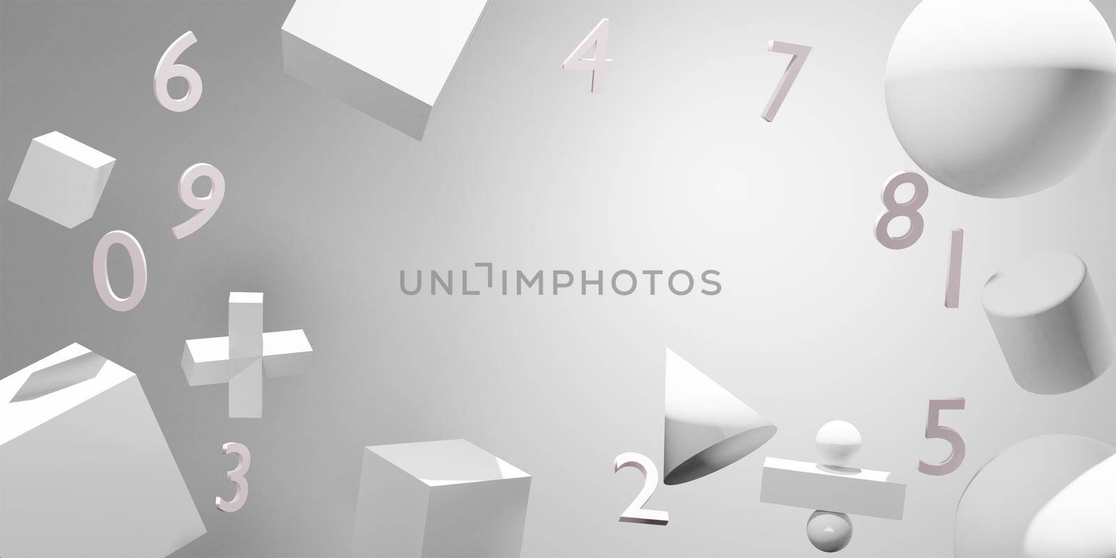 Abstract numbers and scientific notation Conceptual background of scientific education 3D rendering. by noppha80
