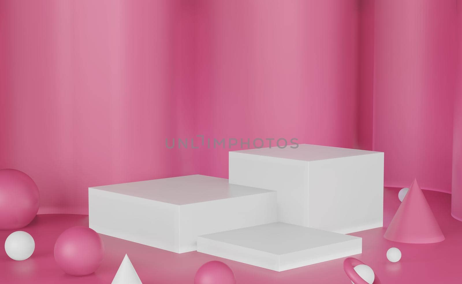 3d render of empty Podium design for product display, by 63studio