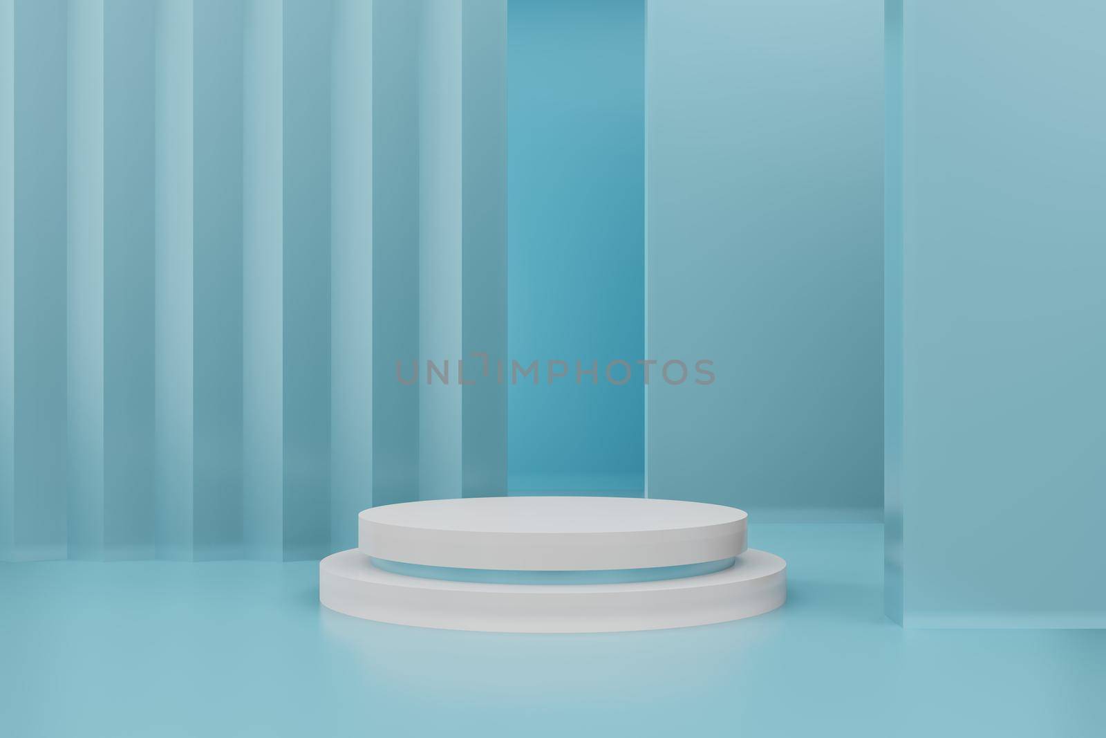 3d render of empty Podium design for product display, by 63studio