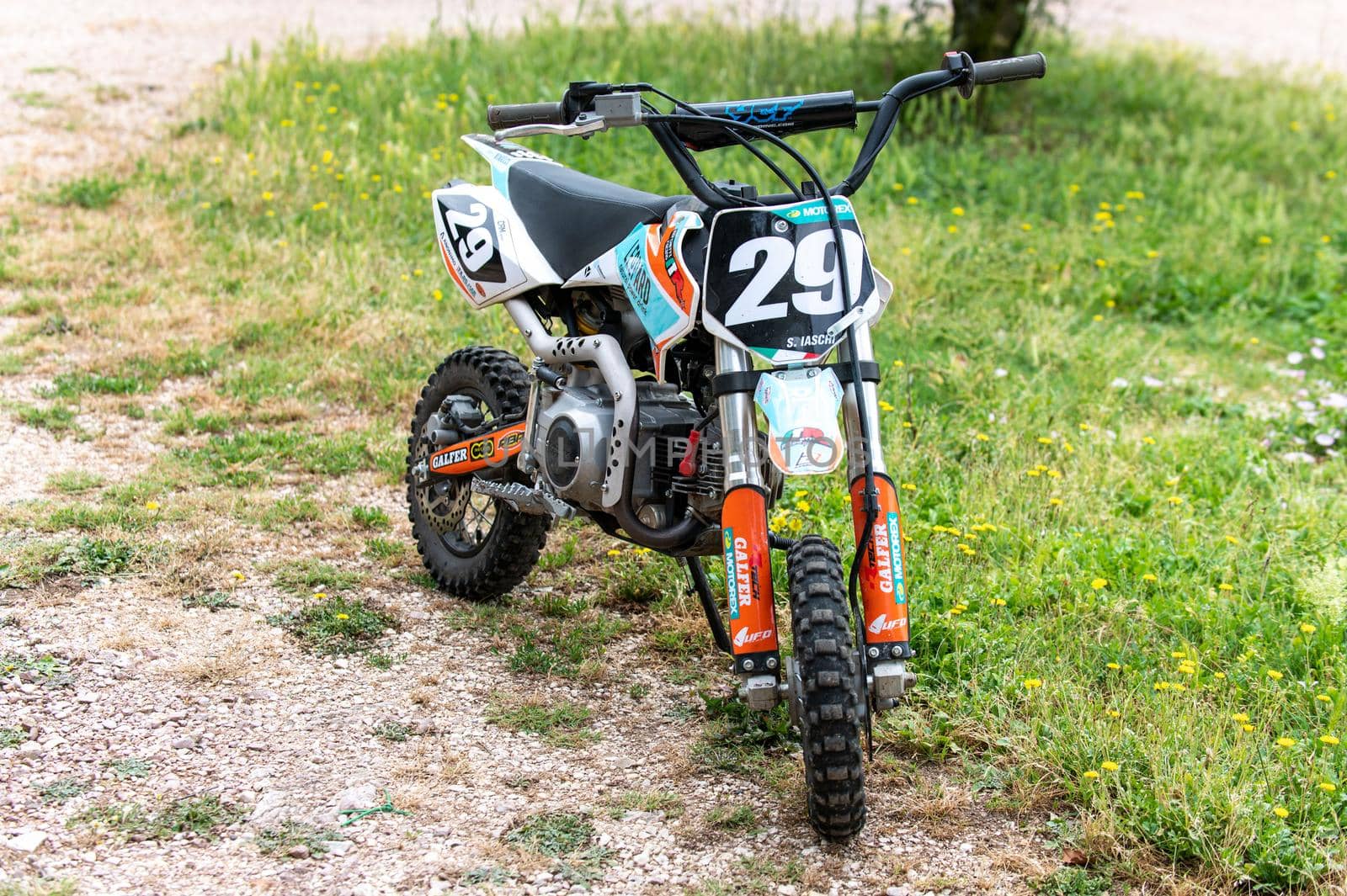 terni,italy june 08 2021:mini motocross for children or adults for off-road racing