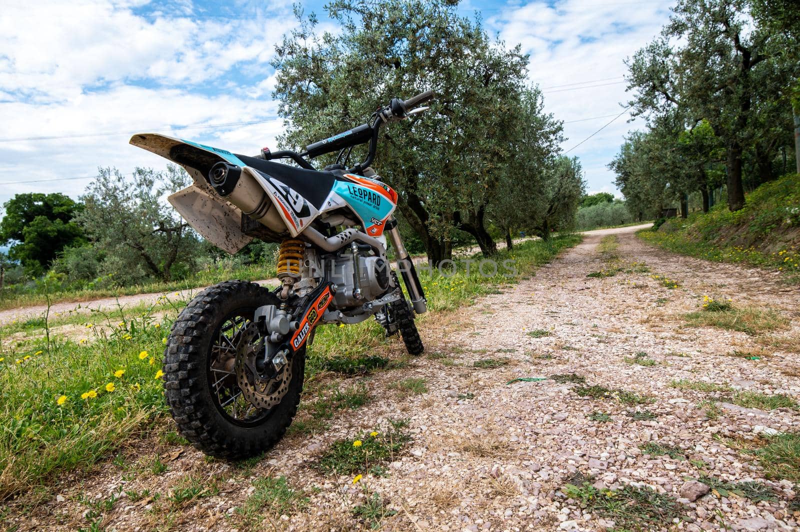 terni,italy june 08 2021:mini motocross for children or adults for off-road racing