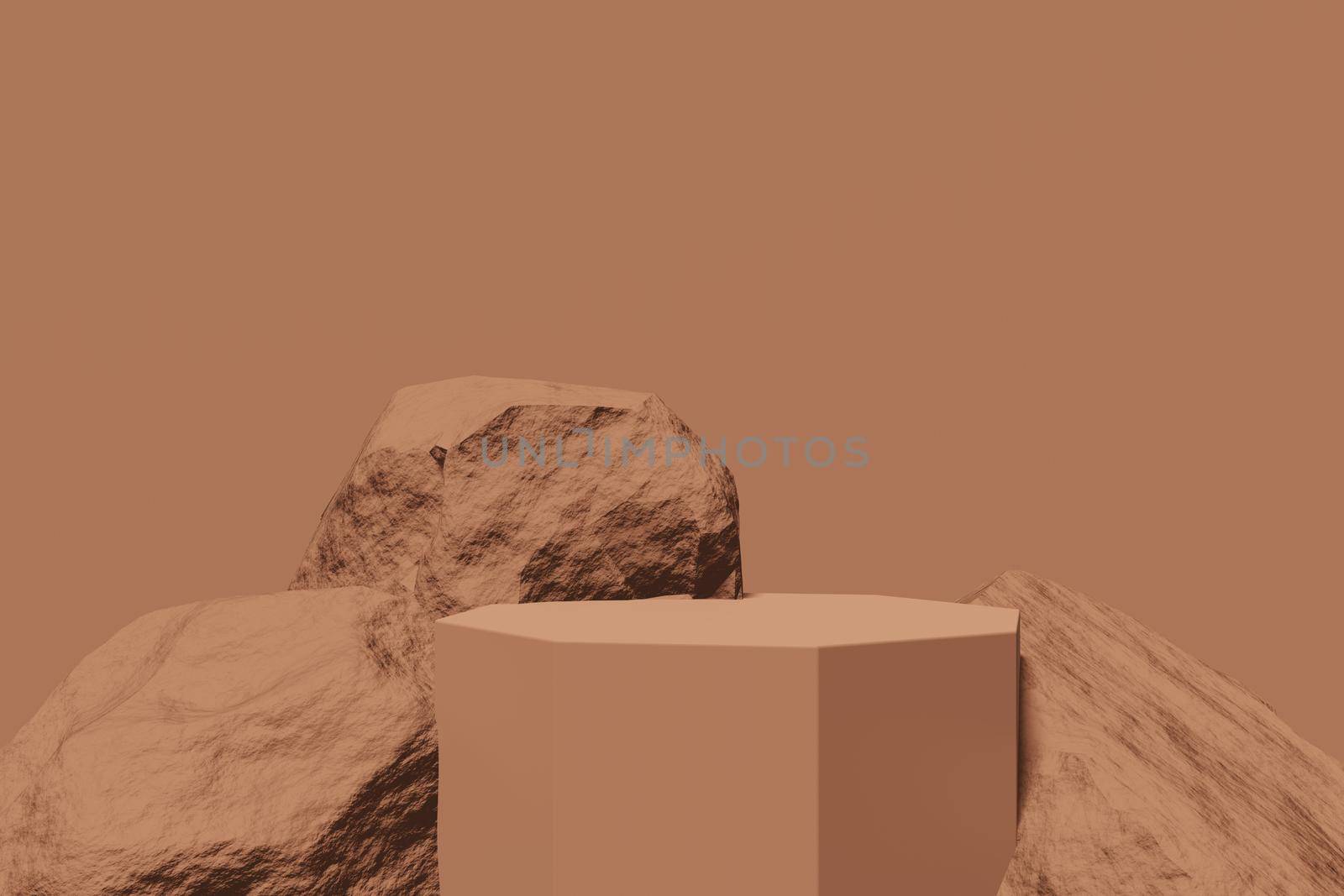Abstract stone stand studio background for product display. Abstract Background Scene 3d Render for product advertise.