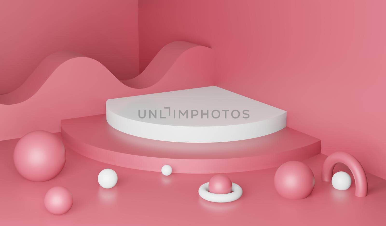 Premium minimal podium studio pink background for product display. Abstract Background Scene 3d Render for product advertise.