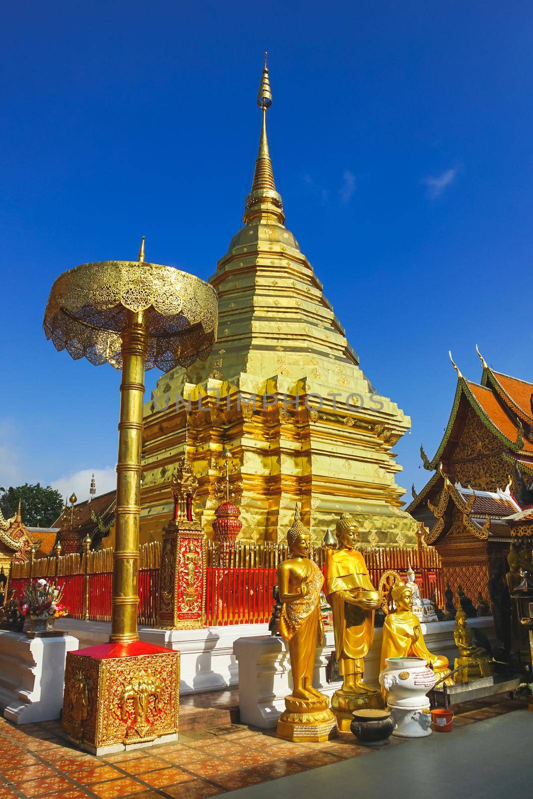 The world famous pagoda Phra That Doi Suthep in Chiang Mai province, Thailand.