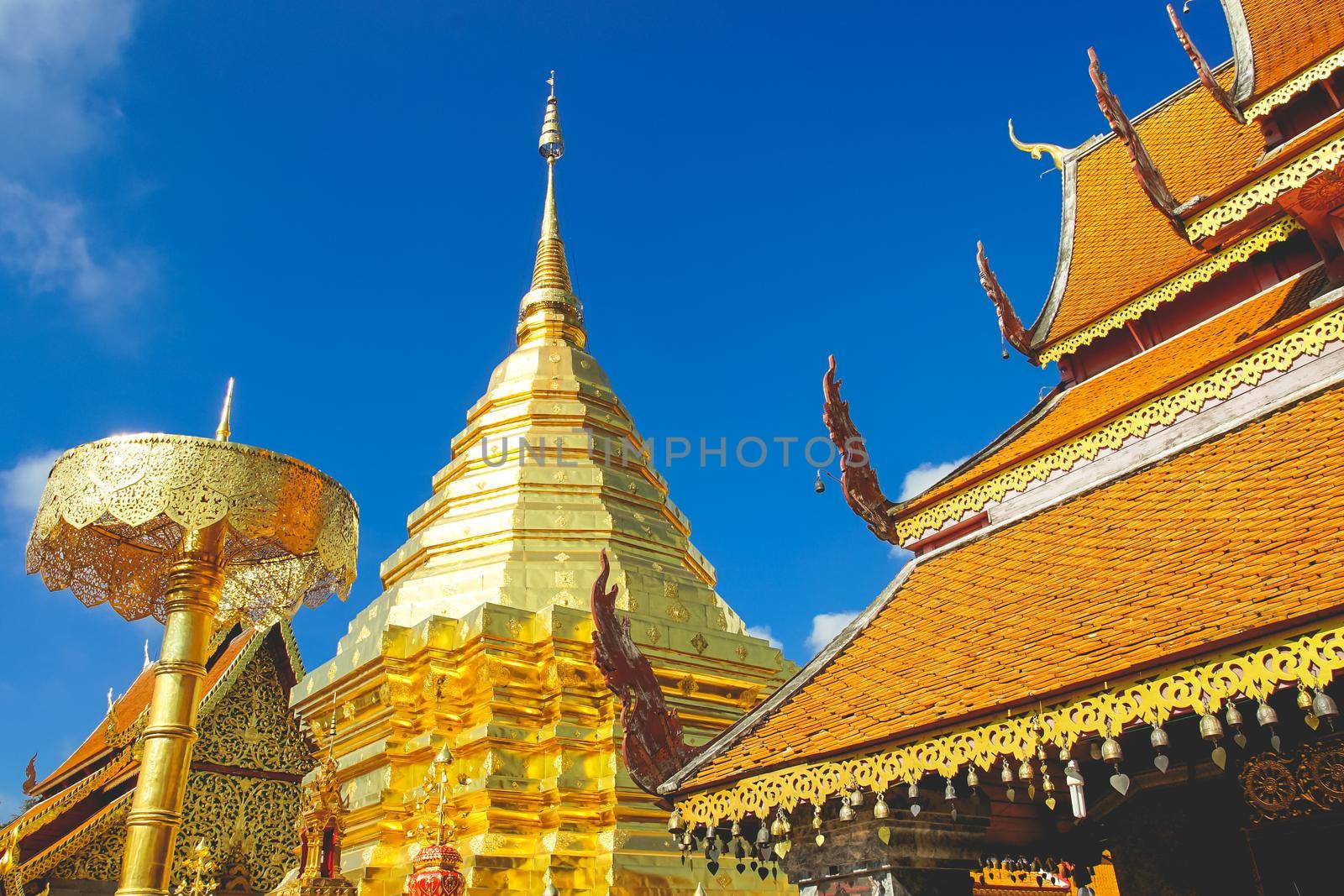 The world famous pagoda Phra That Doi Suthep in Chiang Mai province, Thailand.