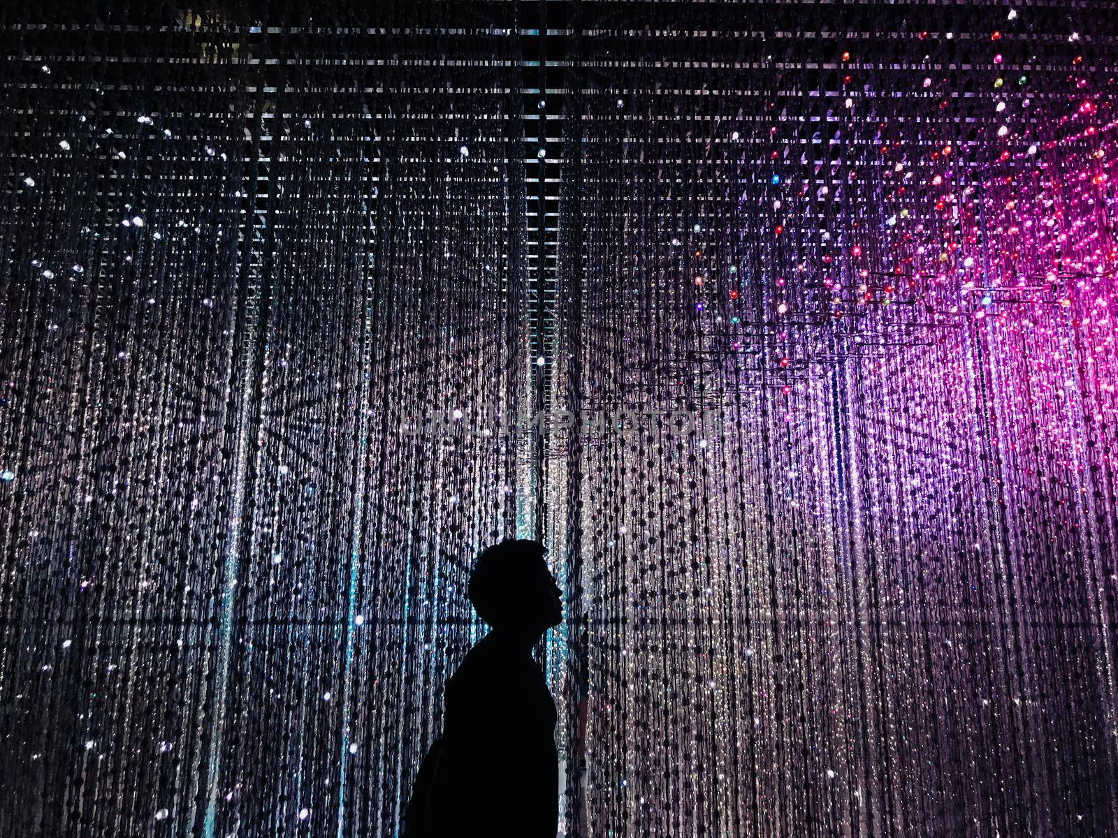 Silhouette Man in Art Science Museum in Singapore