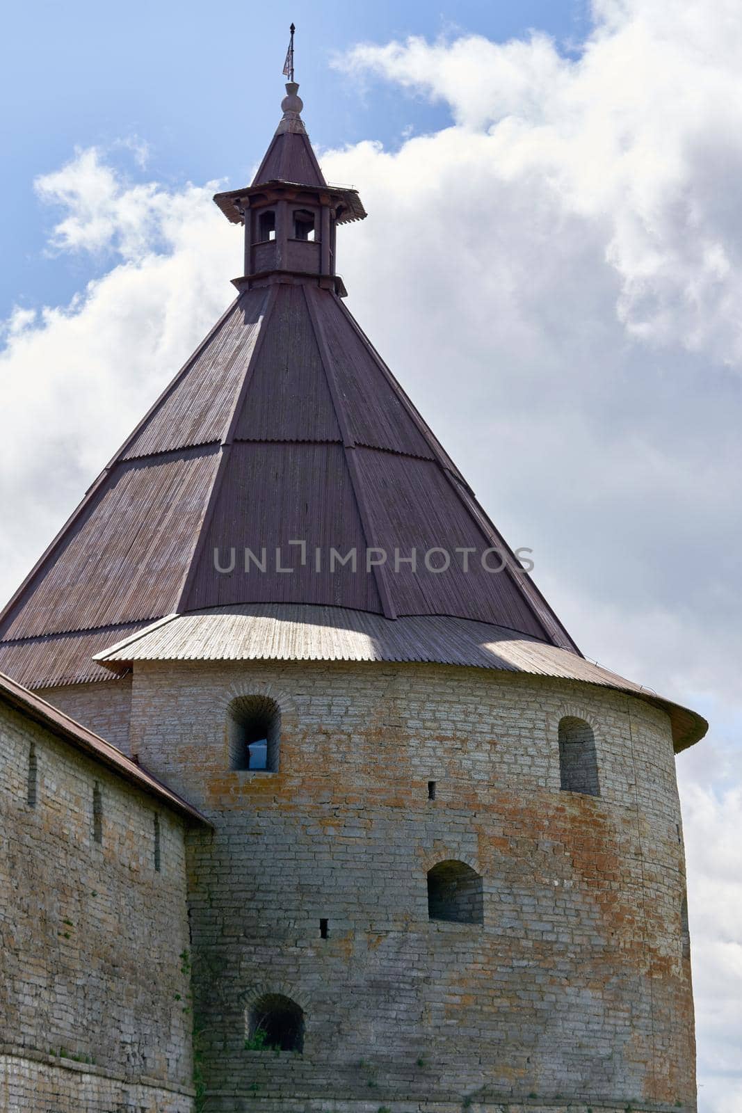 View of the old stone fortress with a watchtower by vizland