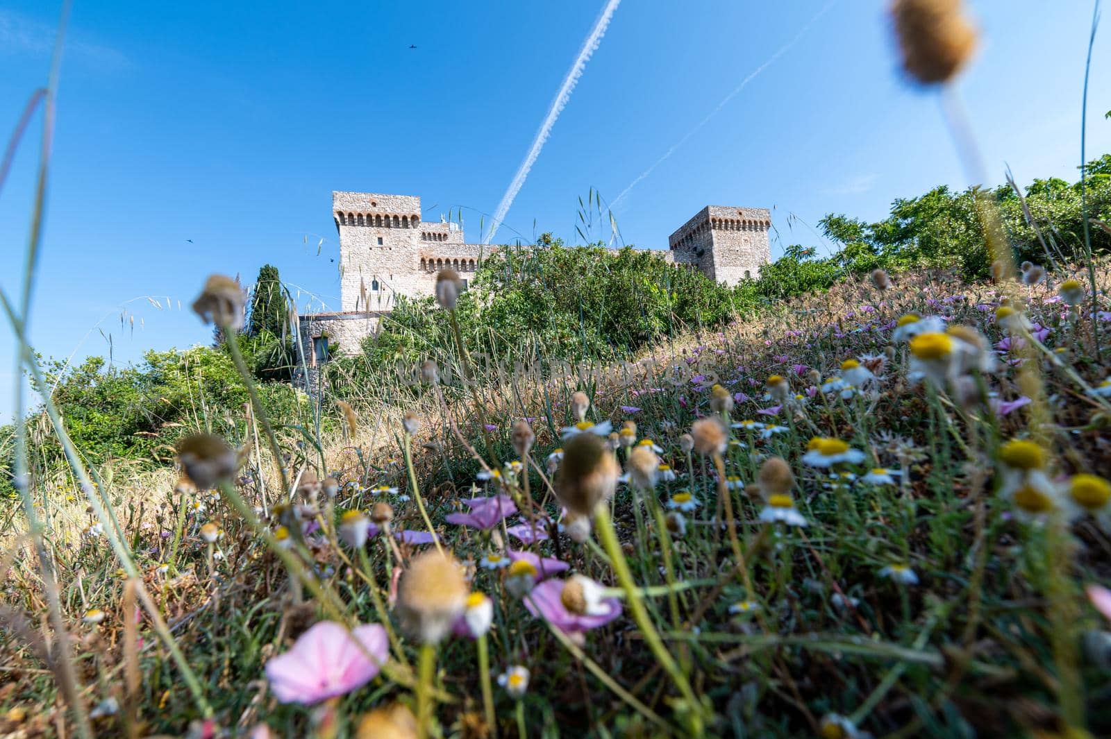 landascape of rocca di Narni of medieval age on the hill above the city